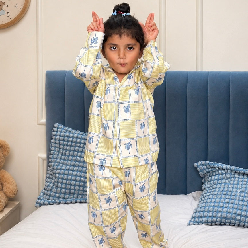Kids Cotton Nightsuit - Multiple Designs - Breeze design