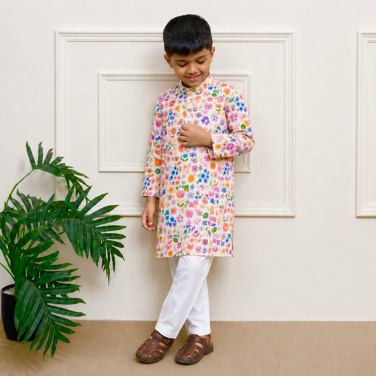 Boys Cotton Kurta Set - Multiple Designs - Spring design