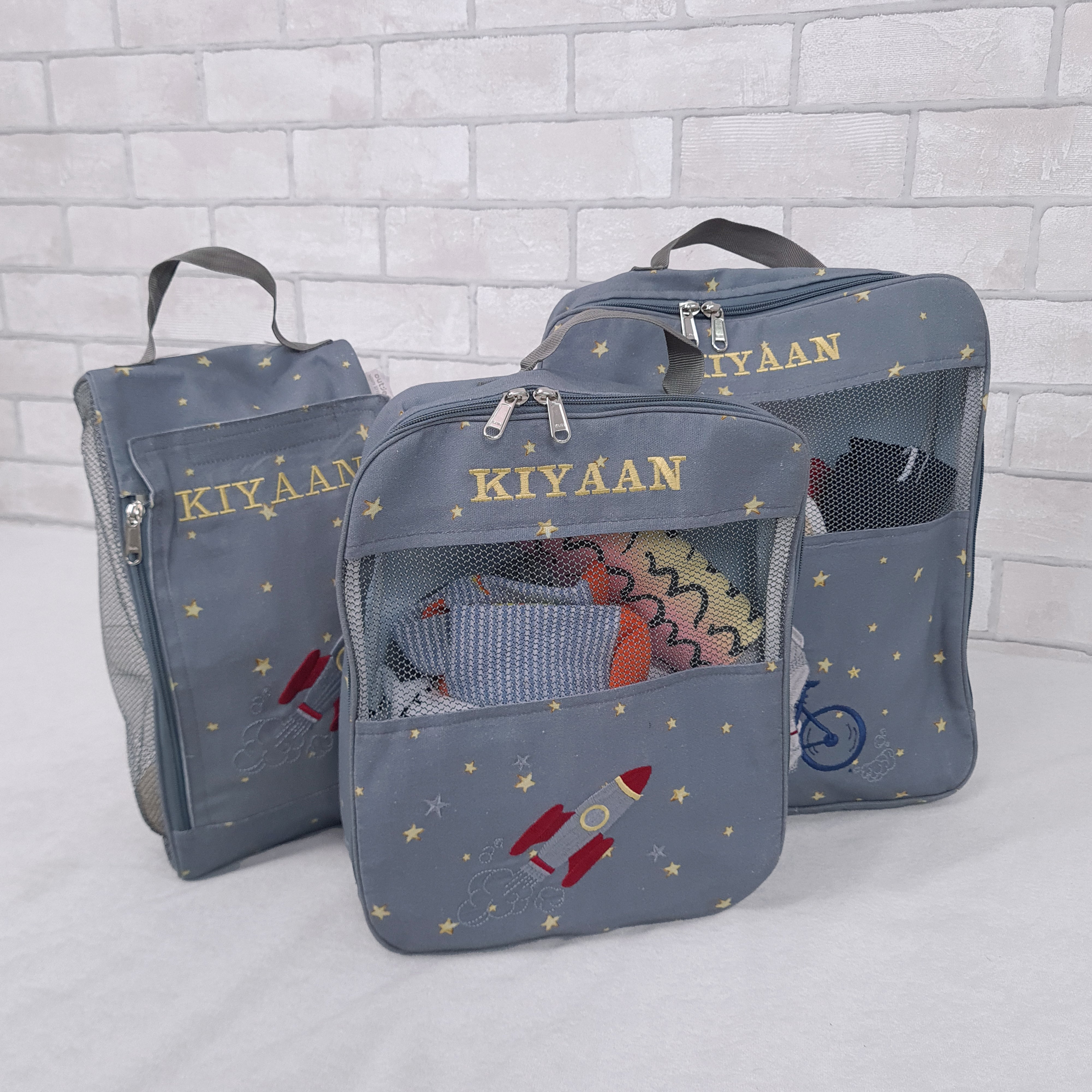 To The Moon And Back  Organizer Bags  (Set of 3) Small Organizer Bag  +  Big Organizer Bag  +  Shoe Bag