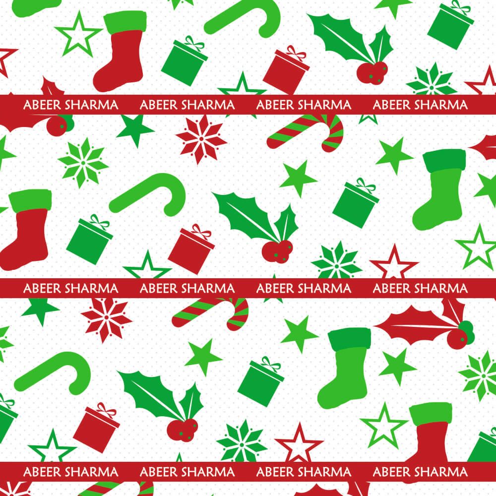 Personalised Gift Wrapping Paper - Stockings And Candysticks