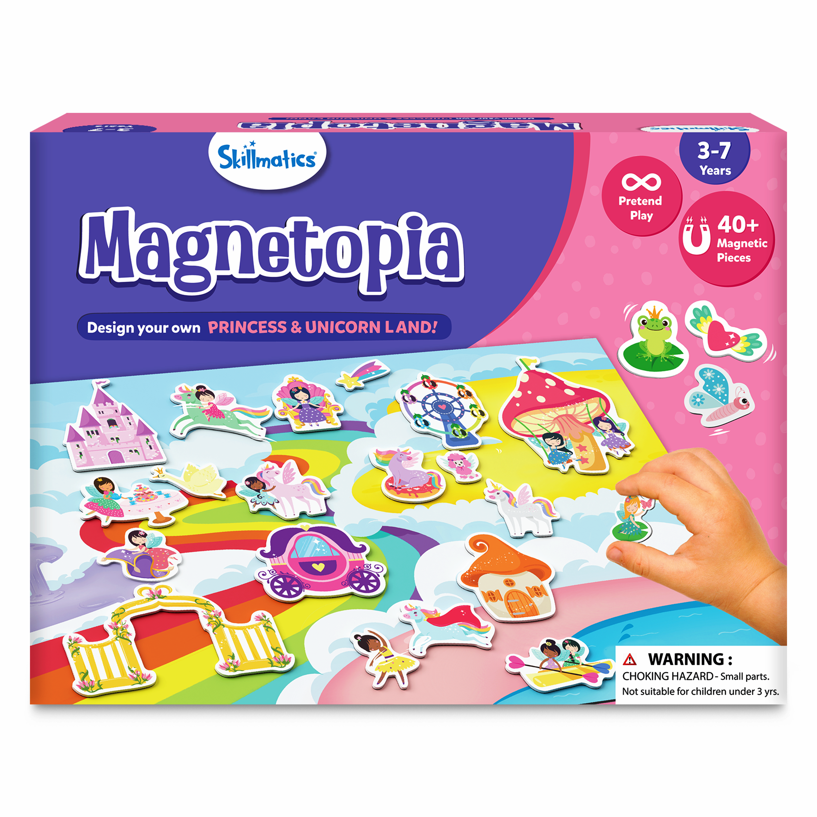 Skillmatics Creative Toy Magnetopia - Princess & Unicorn Land, Interactive Pretend Play Set for Kids, Toddlers, 40+ Magnetic Pieces, Preschool Learning Game, Gifts for Girls & Boys Ages 3, 4, 5, 6, 7