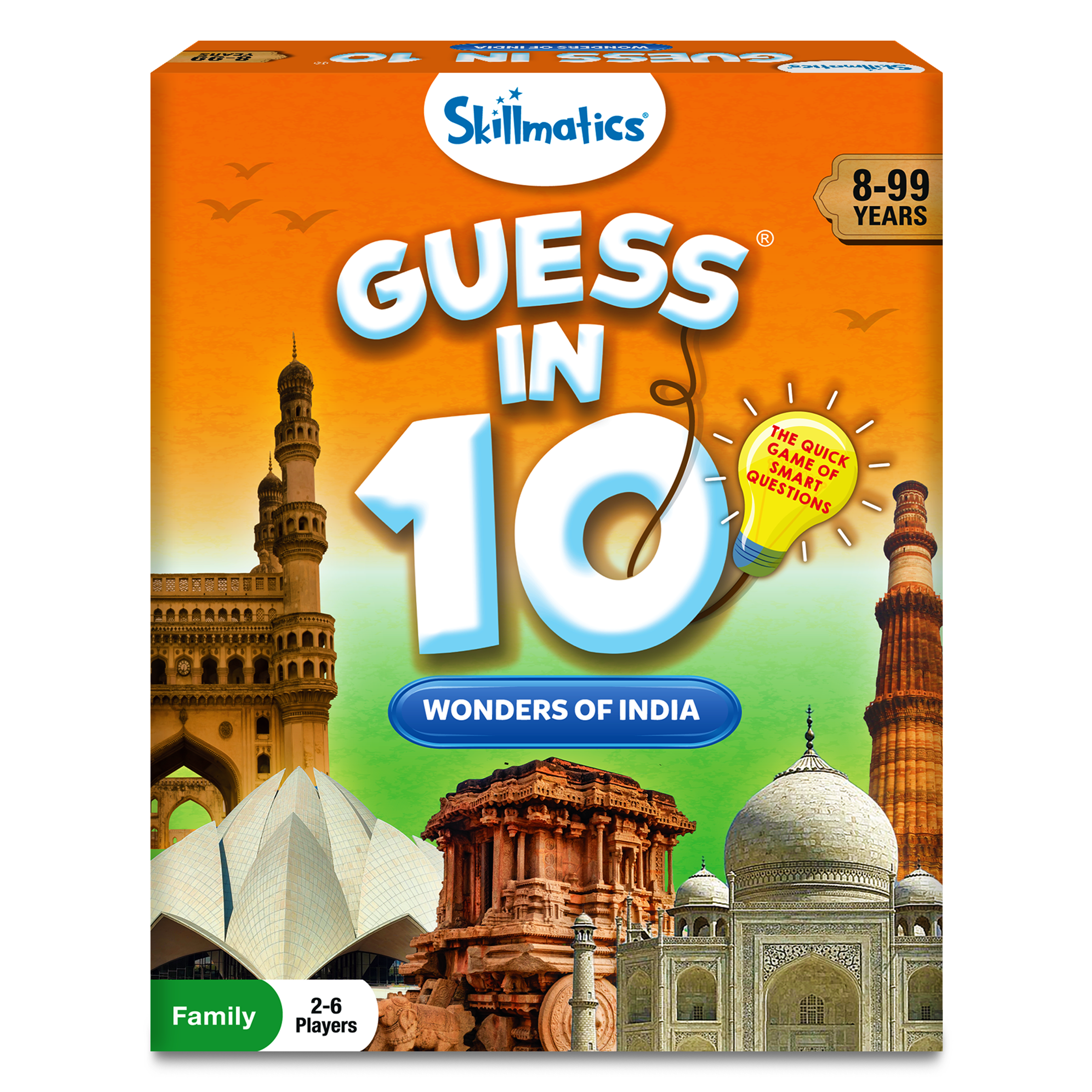 Skillmatics Card Game - Guess in 10 Wonders of India, Perfect for Boys, Girls, Kids, and Families Who Love, Educational Games, Board Games, Gifts for Ages 8, 9, 10 and Up