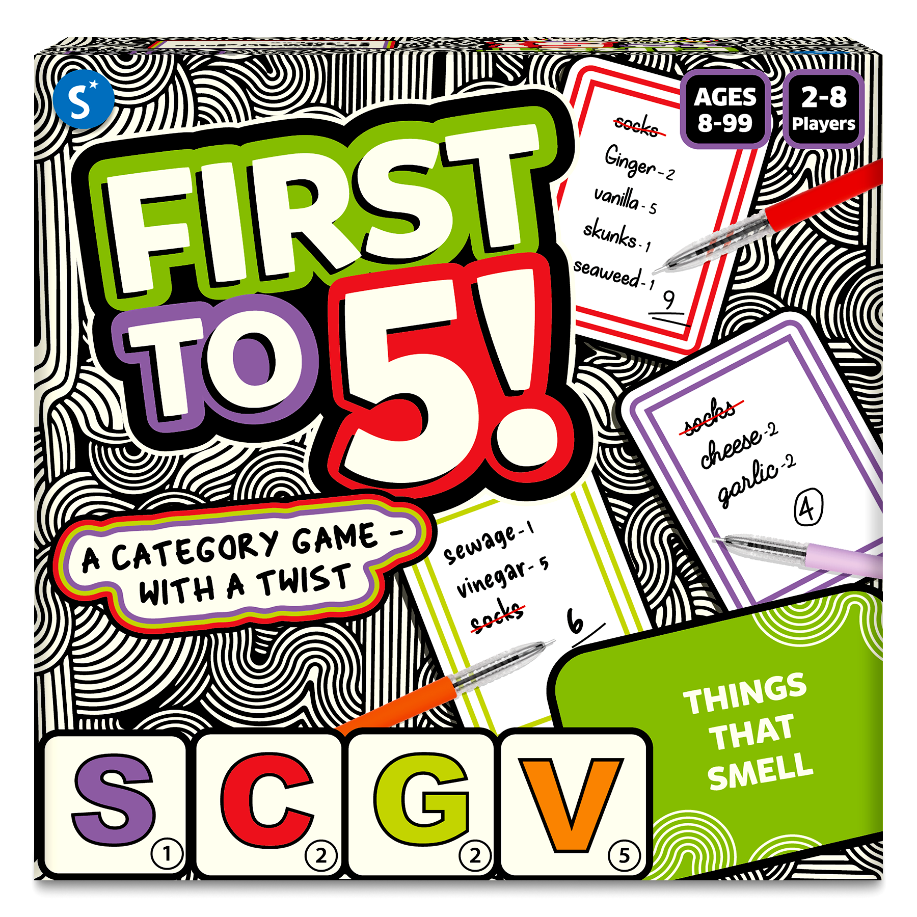 Skillmatics Card Game - First to 5, Quick Category Game with a Twist, Perfect for Family Fun, Party Game, Gifts for Kids, Teens, and Adults Ages 8, 9, 10 & Up, 2-8 Players