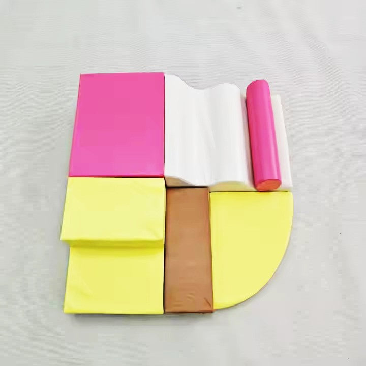 Oplus 6-piece Fun and versatile Soft Play Set for Kids - Dark Green And Yellow Color/Pink And Yellow