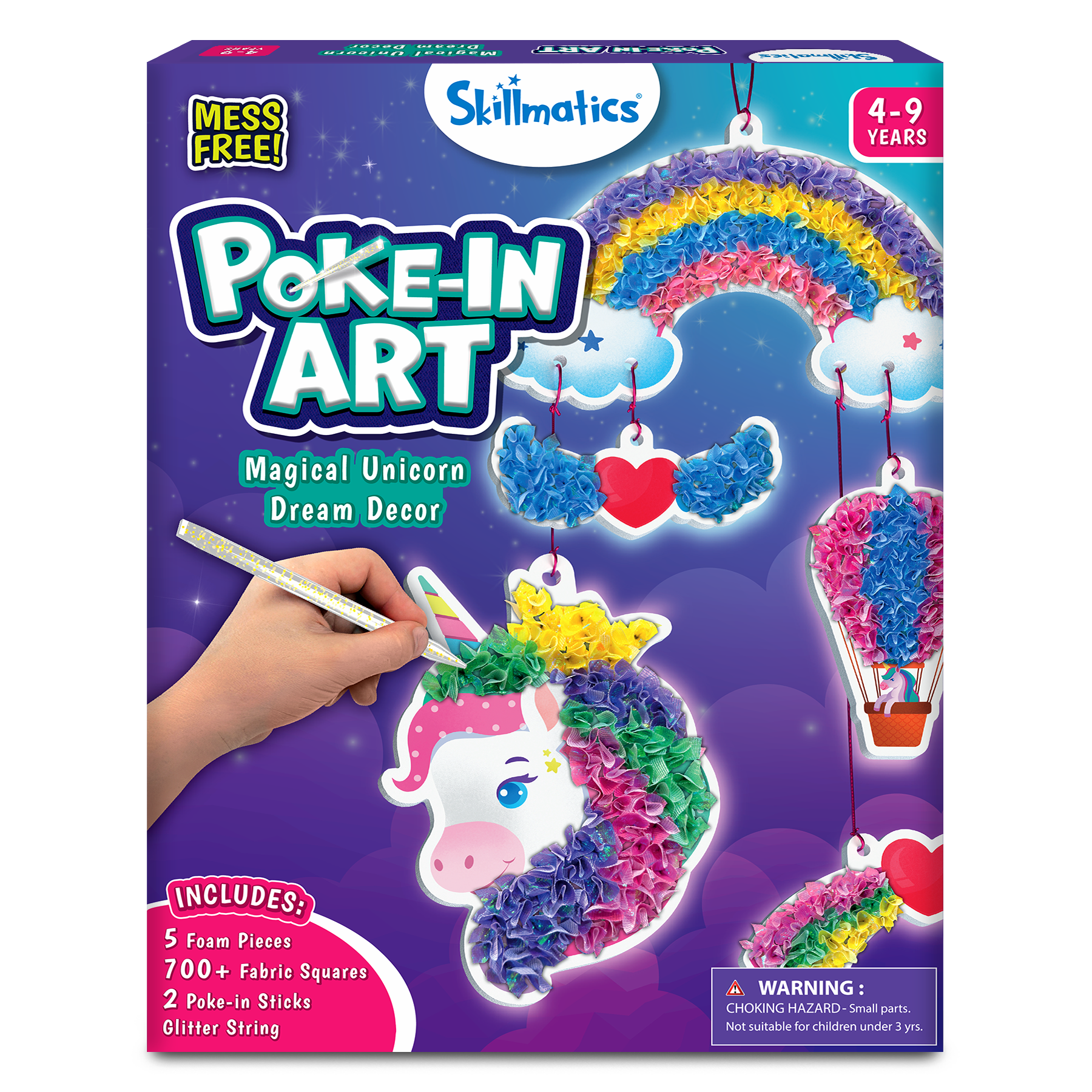 Skillmatics Art & Craft Activity - Poke-in Art Magical Unicorn Dream Decor, Mess-free Art for Kids, DIY Craft Kits, Creative Activity, Fine Motor Skills, Gifts for Ages 4, 5, 6, 7, 8, 9