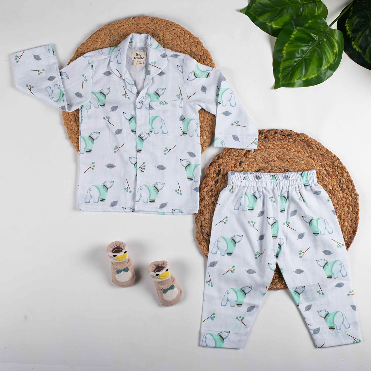 Tiny Snooze- Organic Nightsuit- Polar Bear