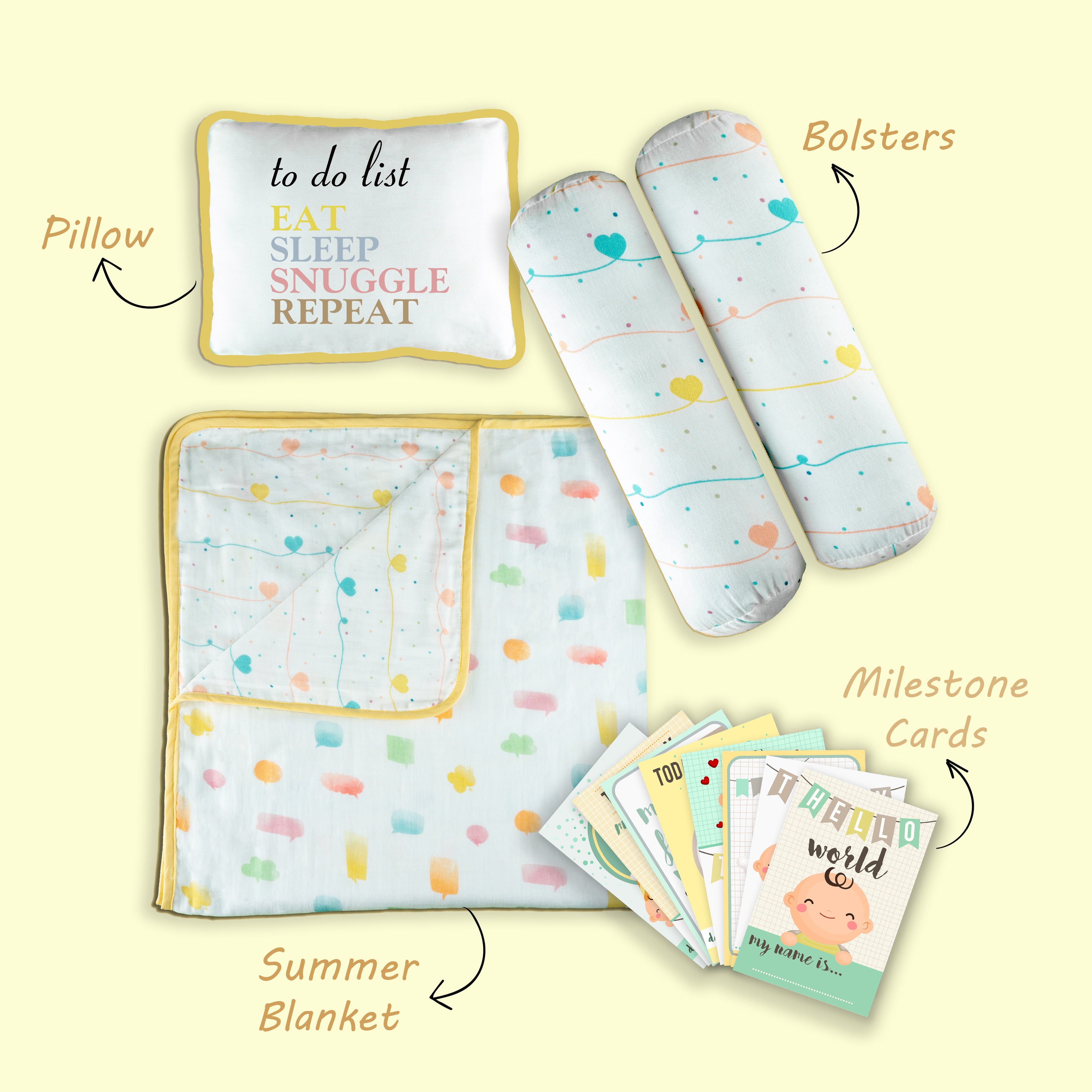 Tiny Snooze Mini Cot Bedding Set –Lost In Thoughts