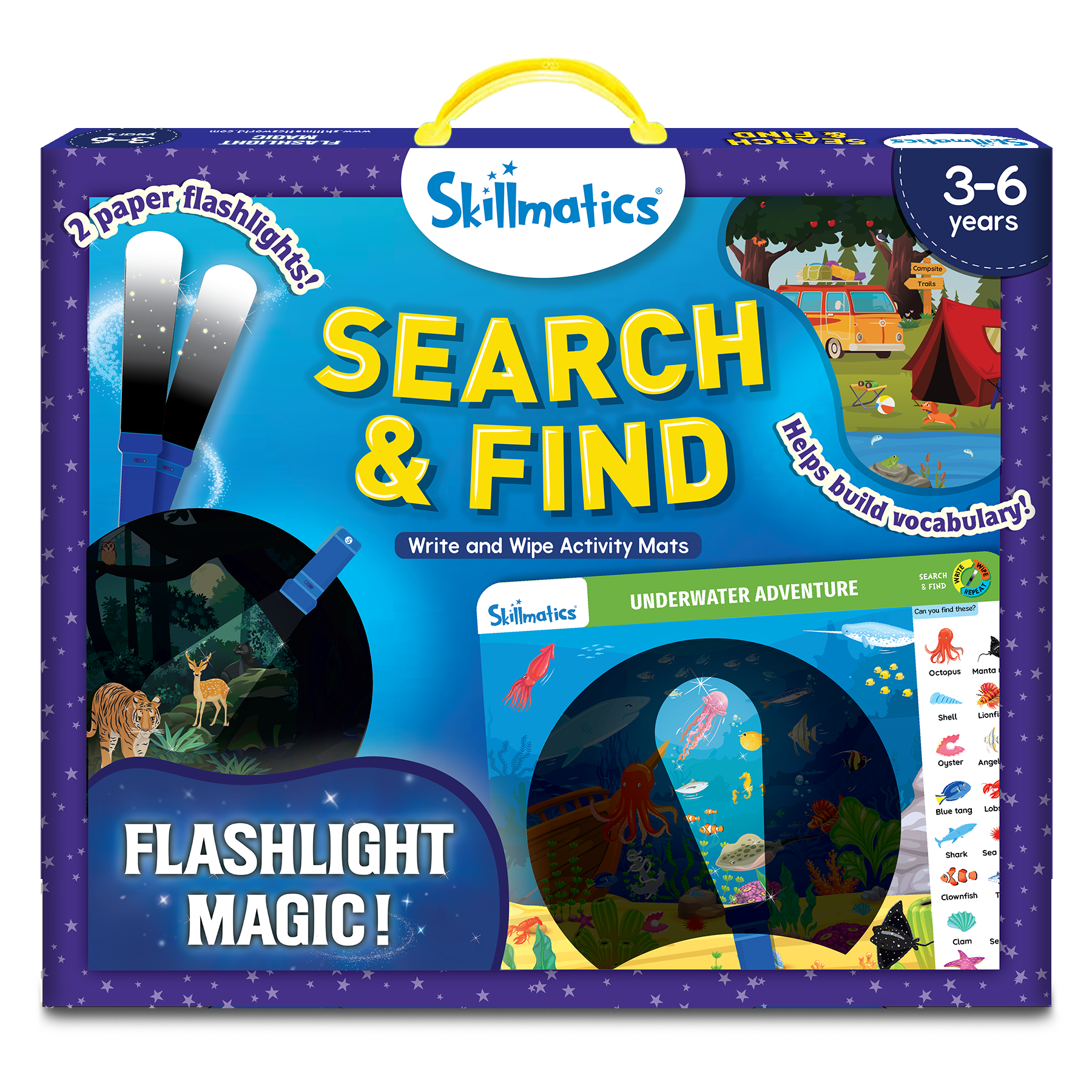 Skillmatics Preschool Learning Activity - Search and Find Flashlight Magic, Educational Game for Kids, Toddlers Who Love Toys, Art & Craft Activities, Gifts for Girls and Boys Ages 3, 4, 5, 6