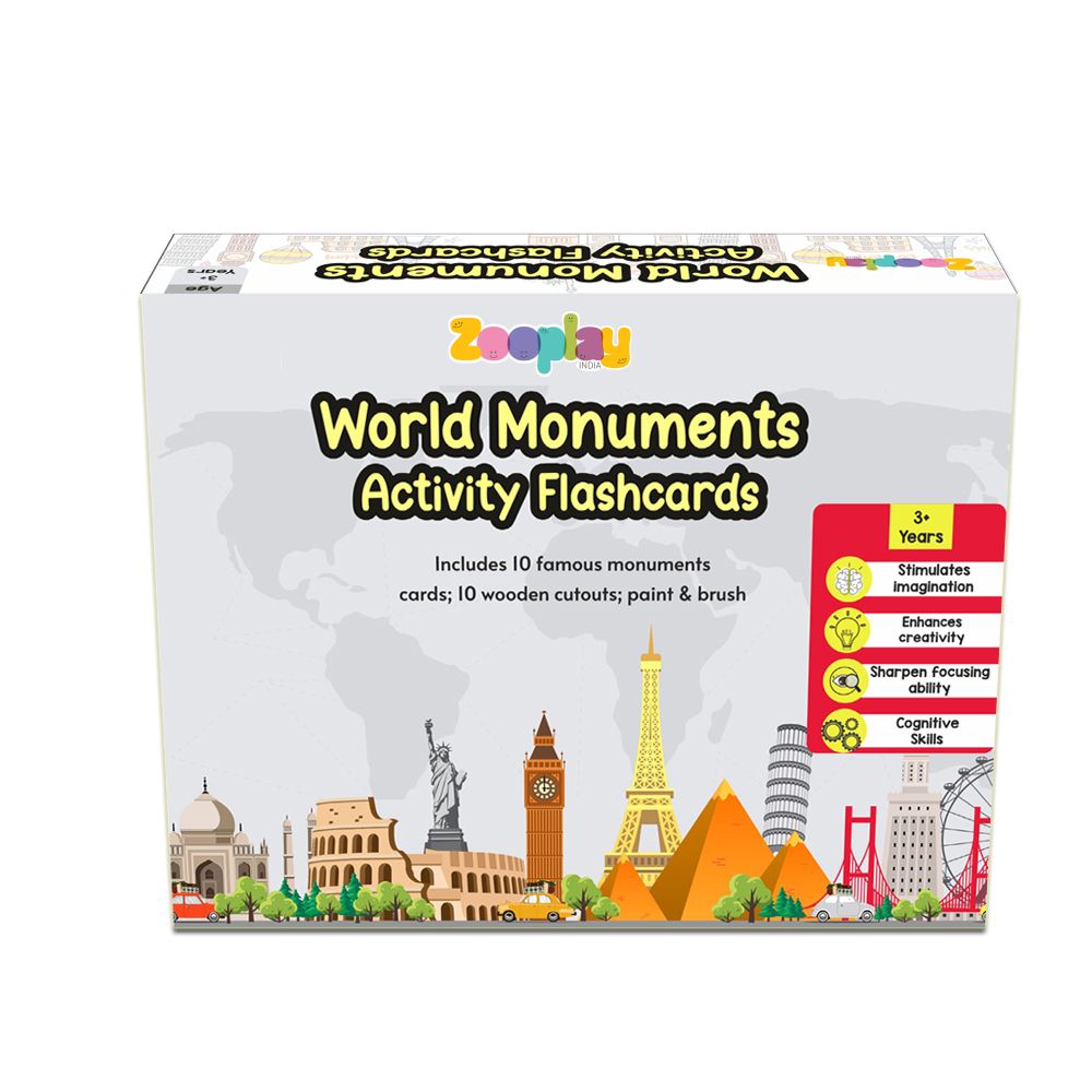 World Monuments Flashcards With Activity / World Monuments Activity Book With Wooden Monuments.