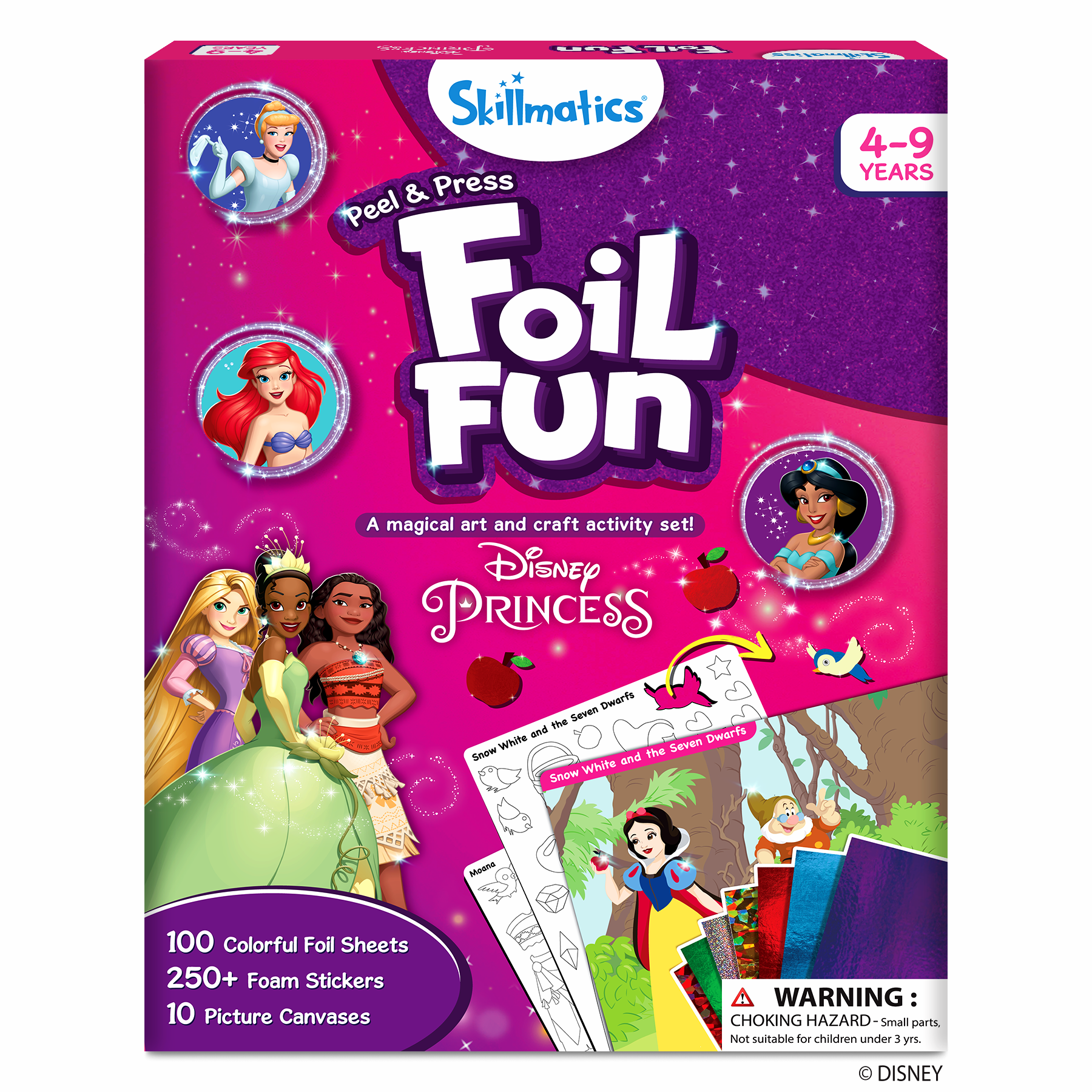 Skillmatics Art & Craft Activity - Foil Fun Disney Princess, No Mess Art for Kids, Craft Kits & Supplies, DIY Creative Activity, Gifts for Girls & Boys Ages 4, 5, 6, 7, 8, 9