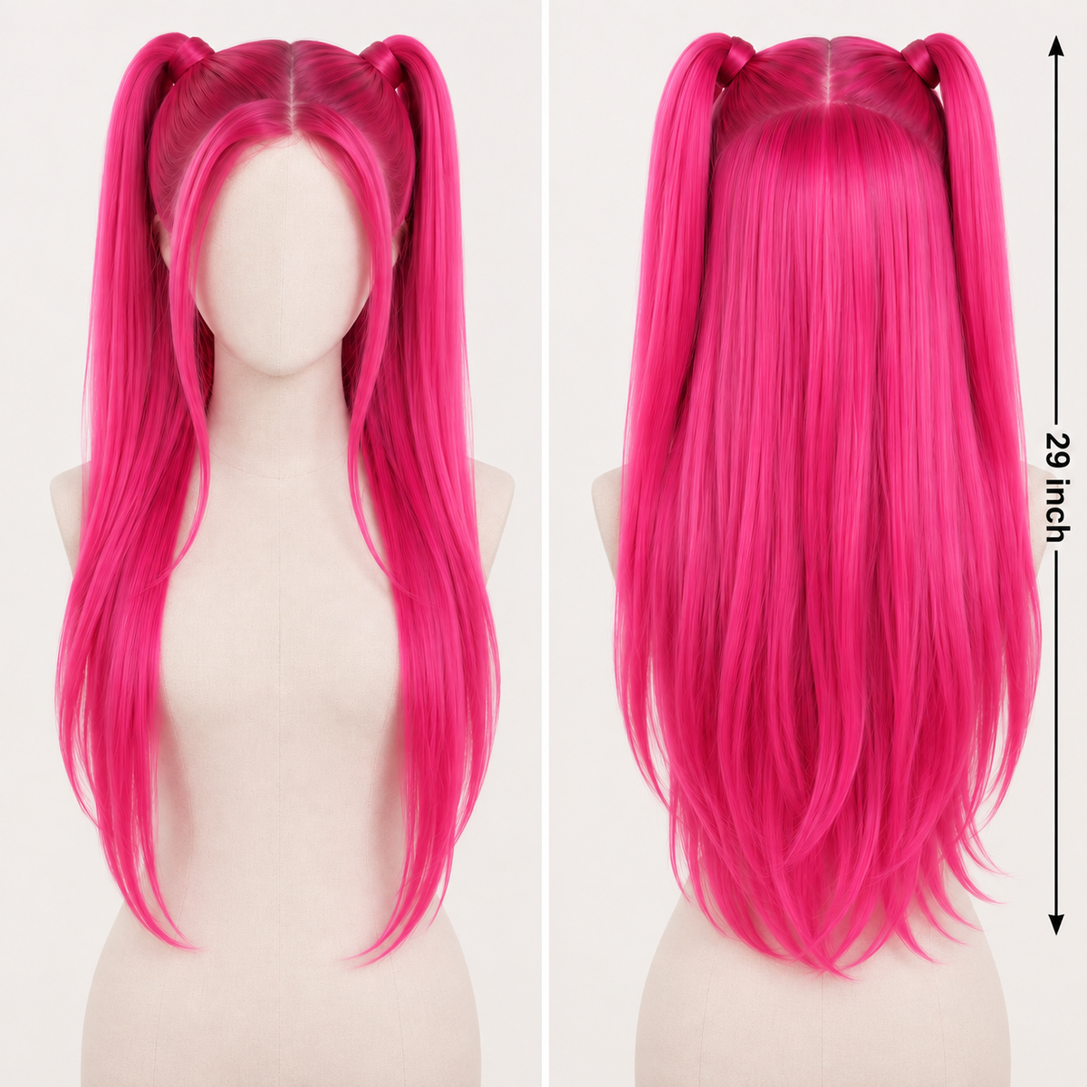 Mira K-Pop Star Pink Ponytail Wig - image 6