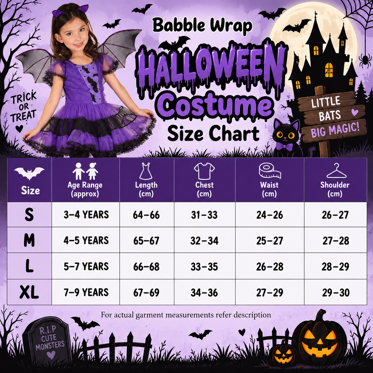 Purple Bat Girl Halloween Costume - image 4
