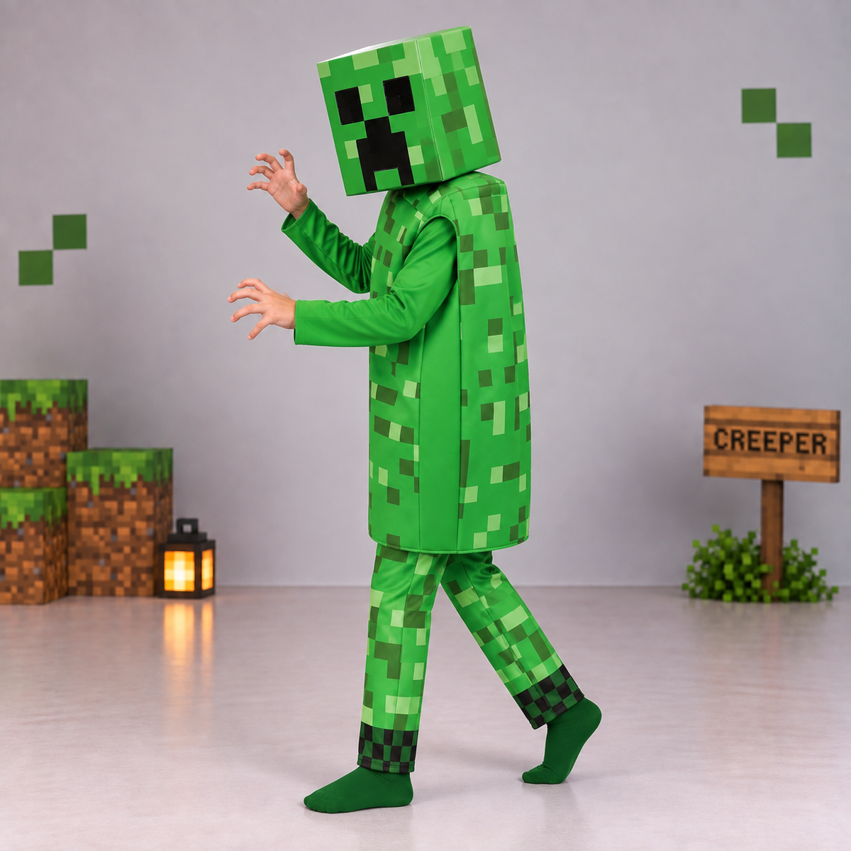 Pixel Creeper Halloween Costume - image 8