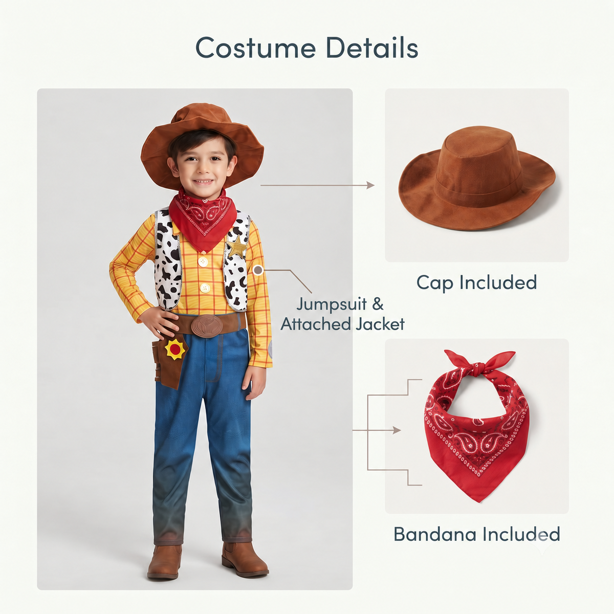 Sheriff Woody Cowboy Costume for Halloween - image 1