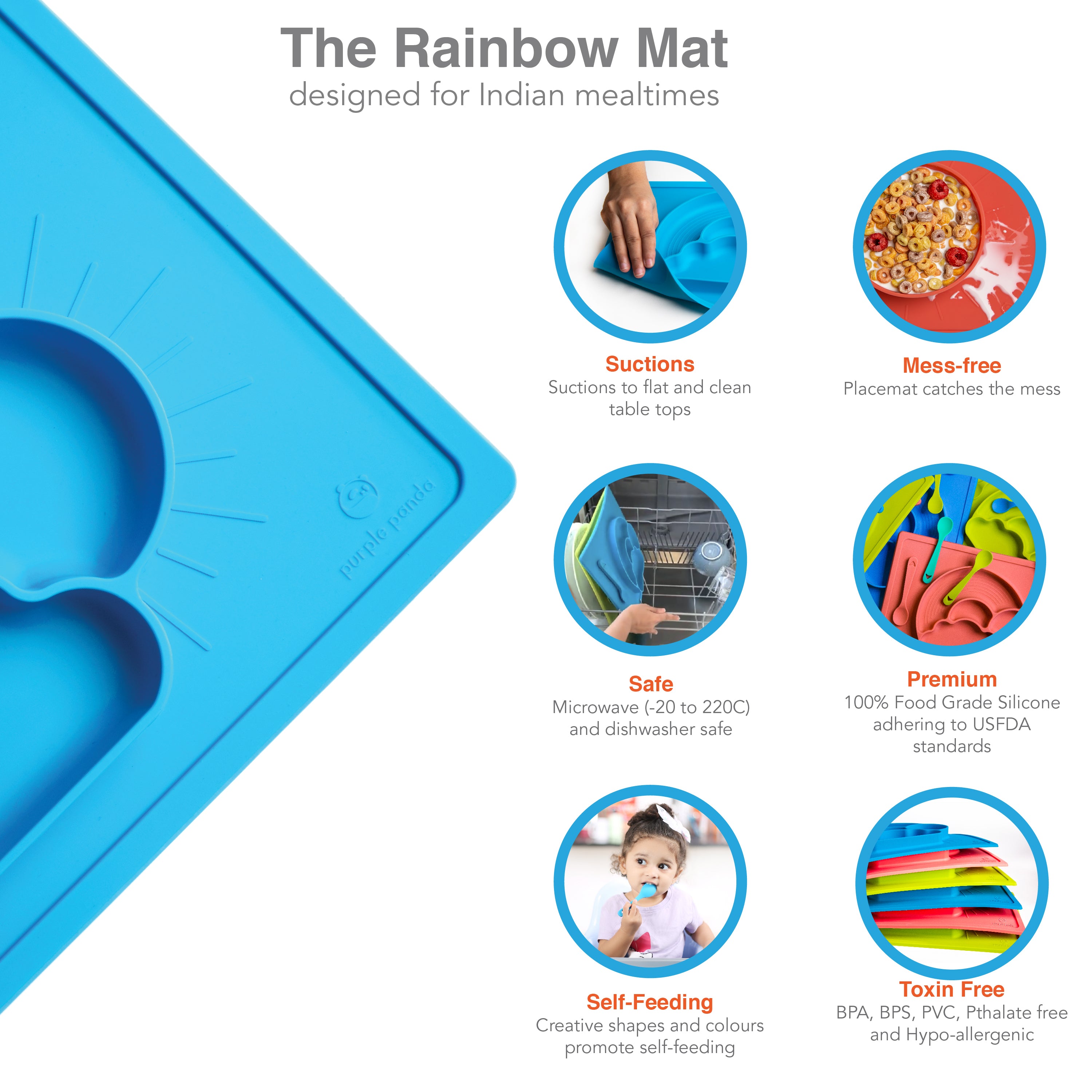 Rainbow Mat - Bubbly Blue
