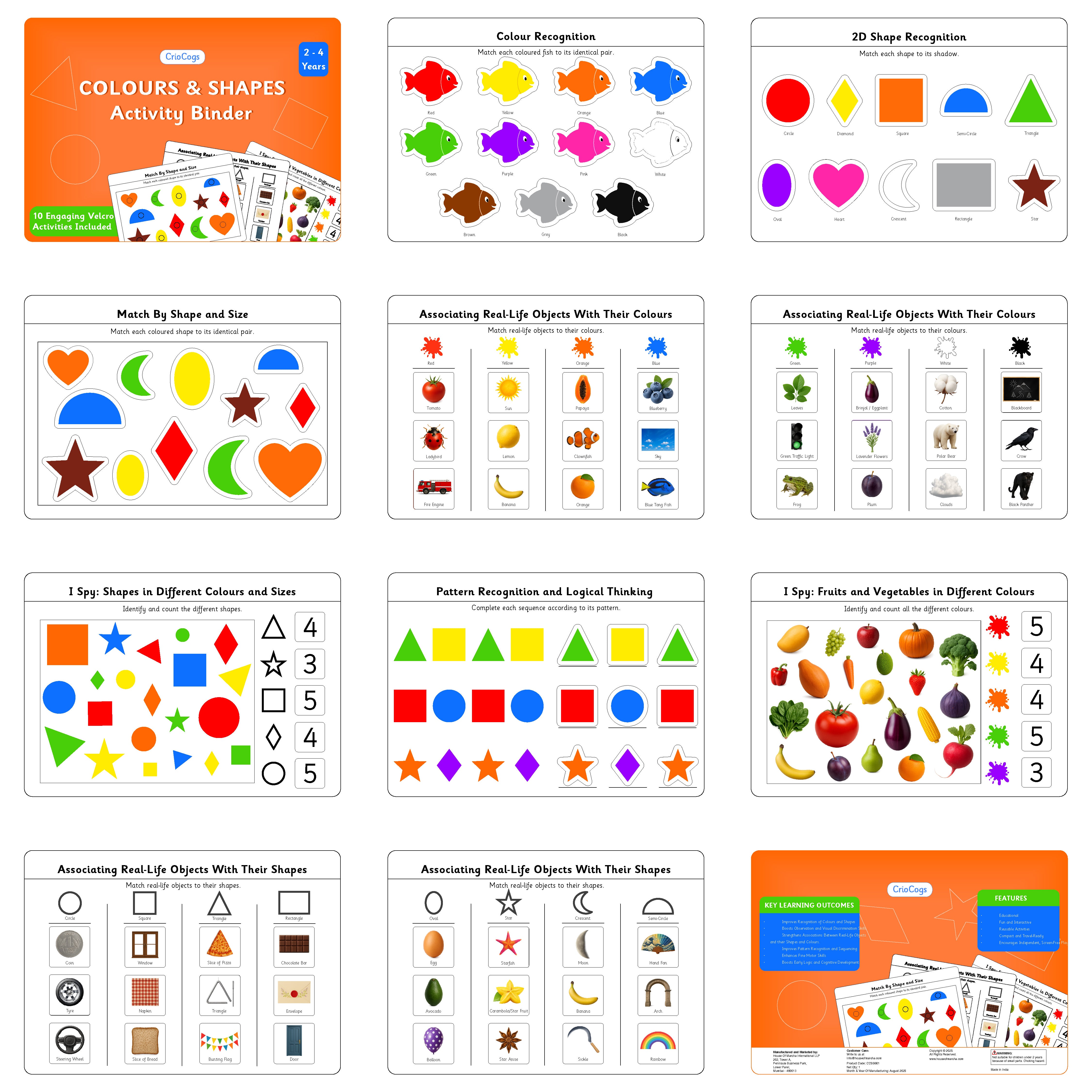 Colours and Shapes Activity Binder