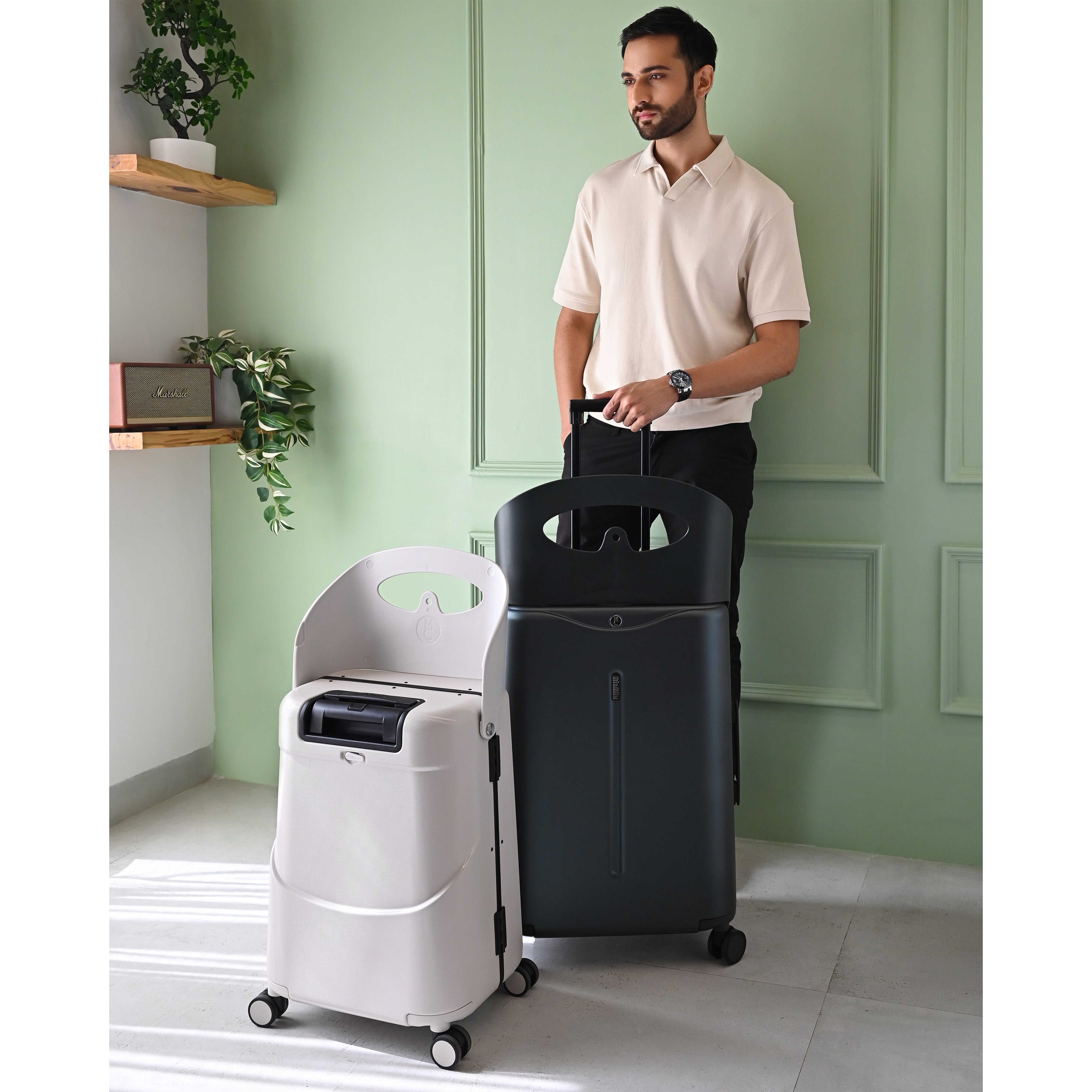Miamily Ride On Trolley Check-In Luggage 24 inches