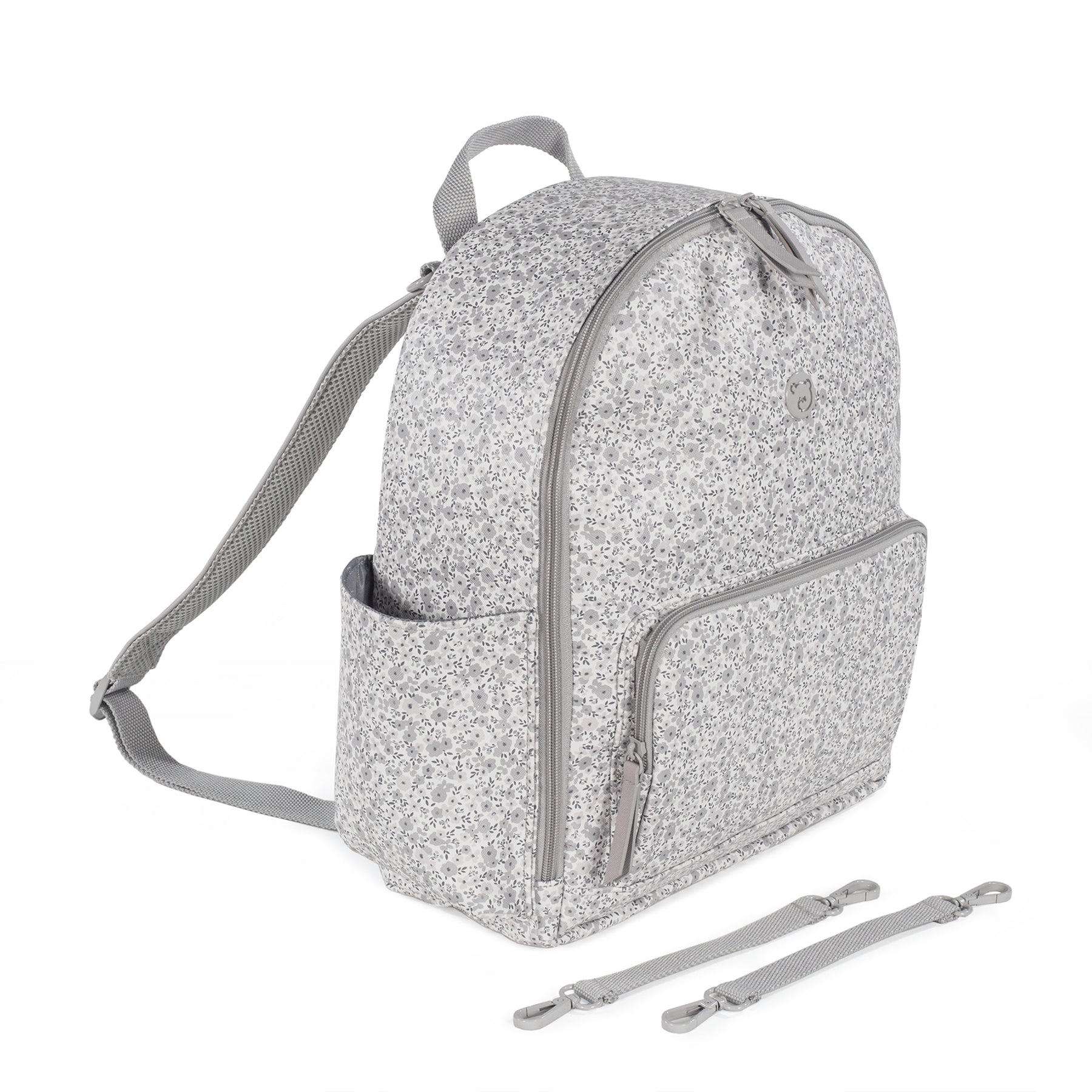 Pasito a Pasito Flower Mellow Grey Backpack Diaper Changing Bag