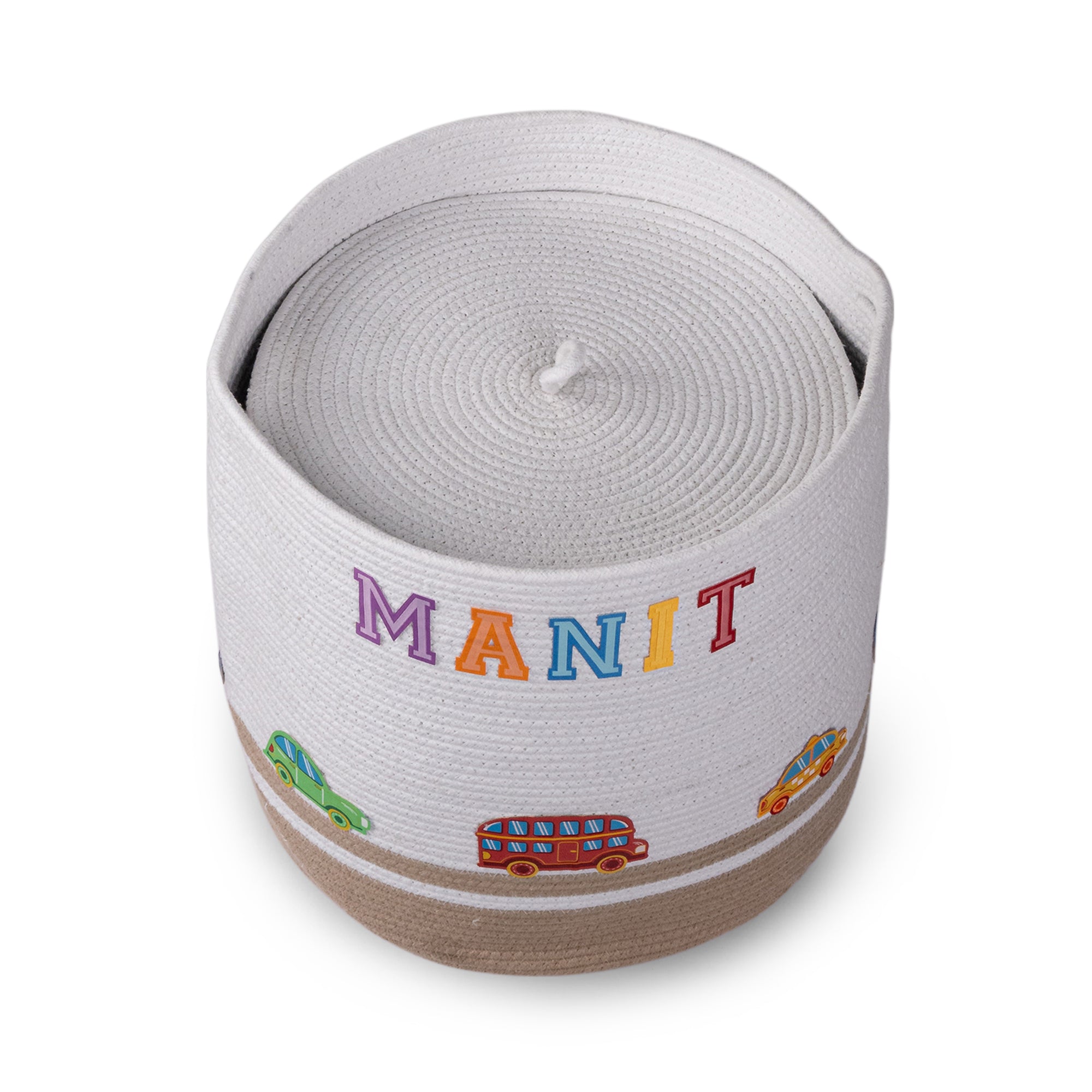 Cotton Rope Transport Trail Round Toy Storage Basket