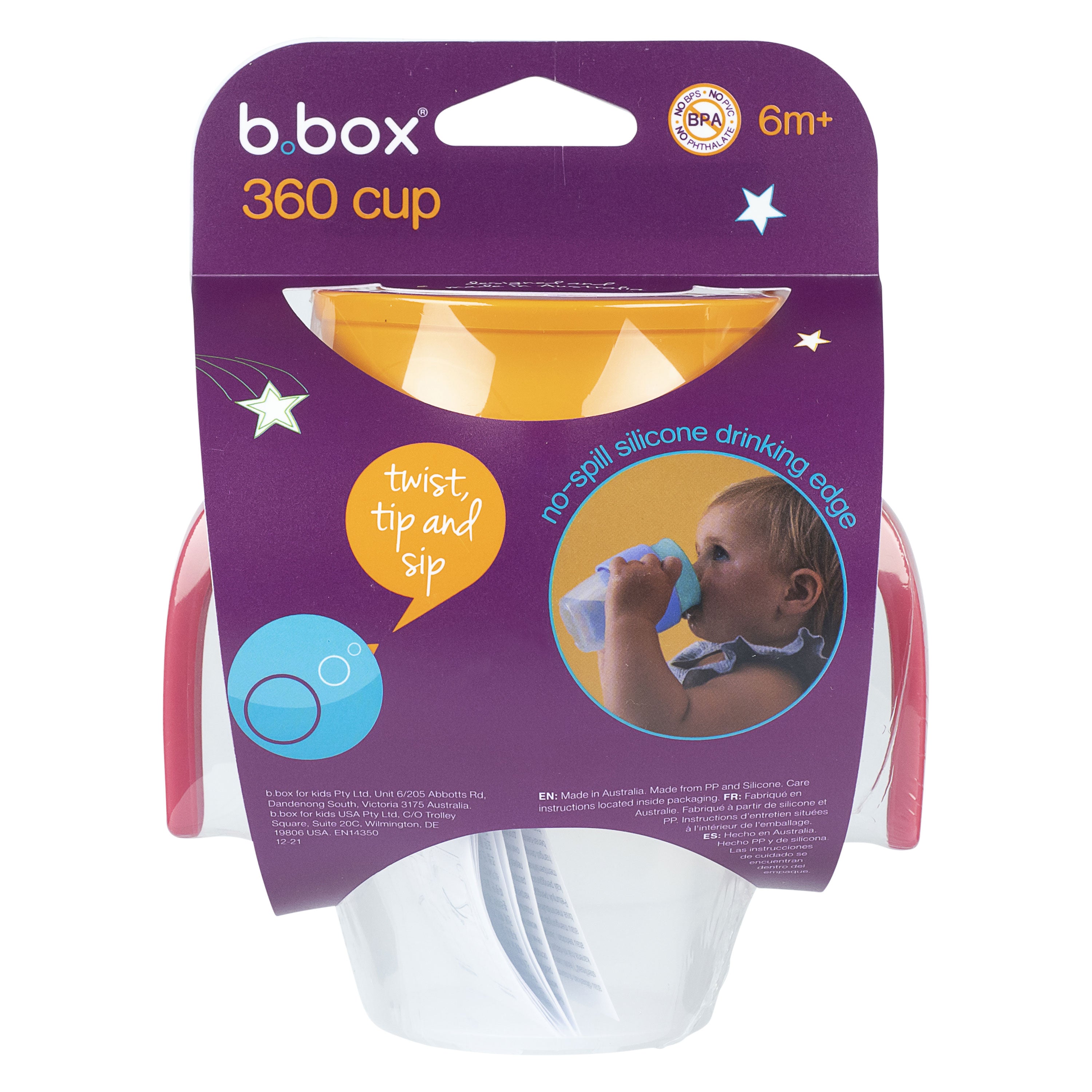 b.box 360 Cup Strawberry Shake Pink Orange