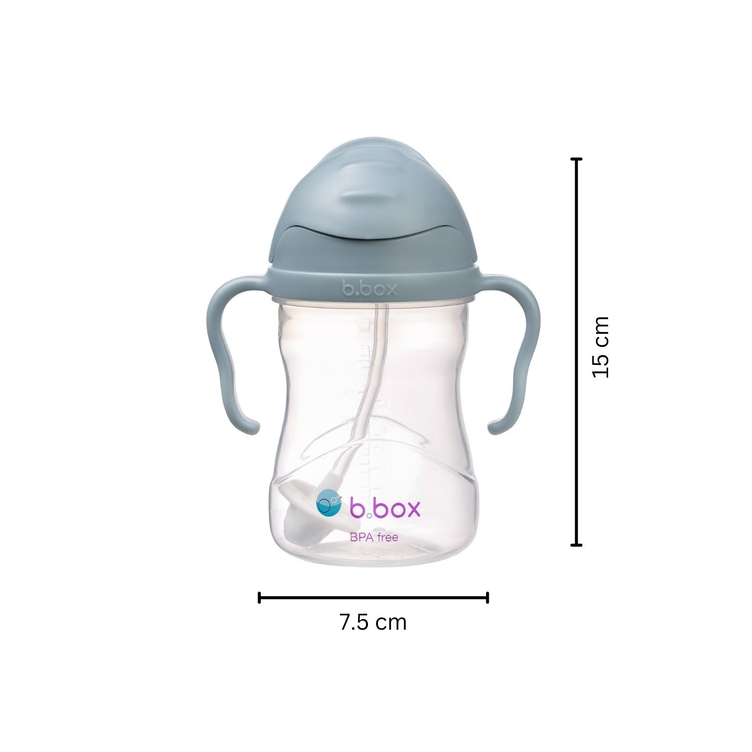 b.box Weighted Straw Sippy Cup 240ml Ocean Blue