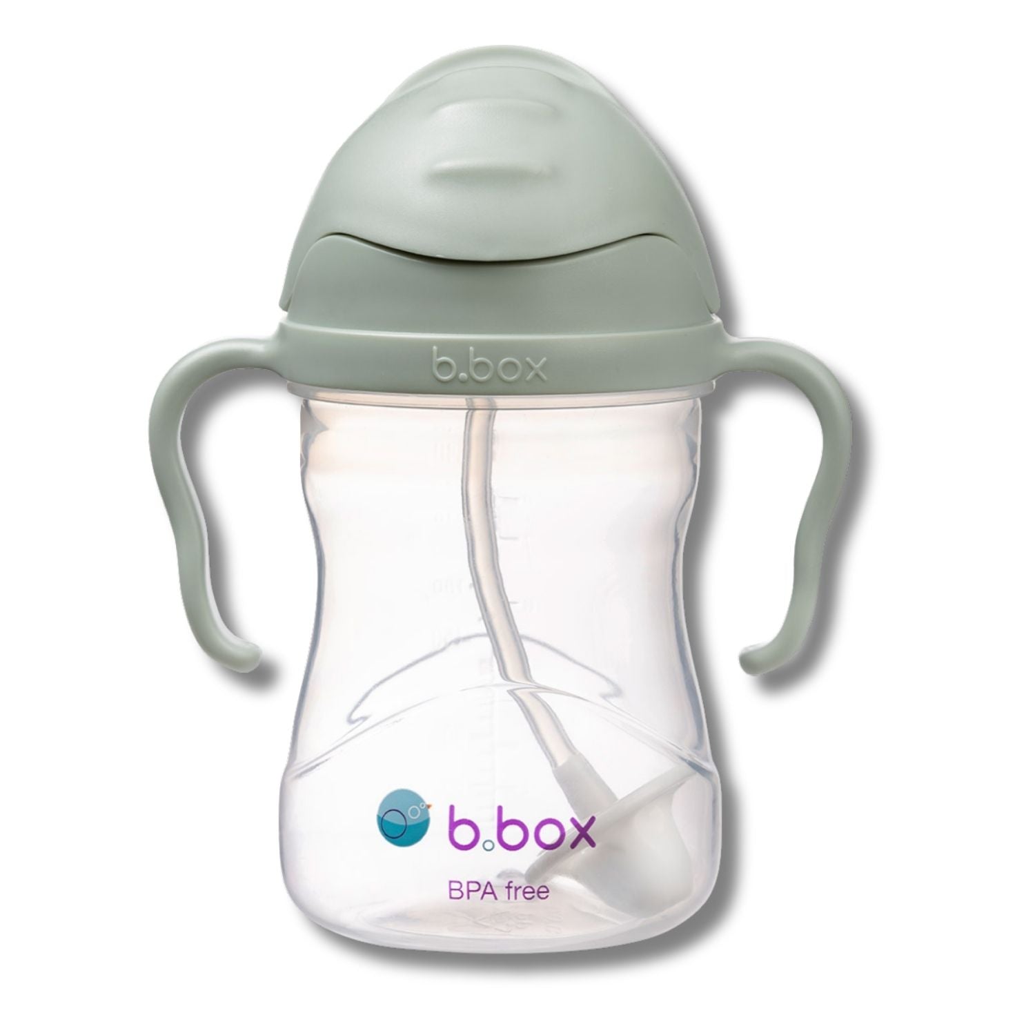 b.box Weighted Straw Sippy Cup 240ml Sage Green