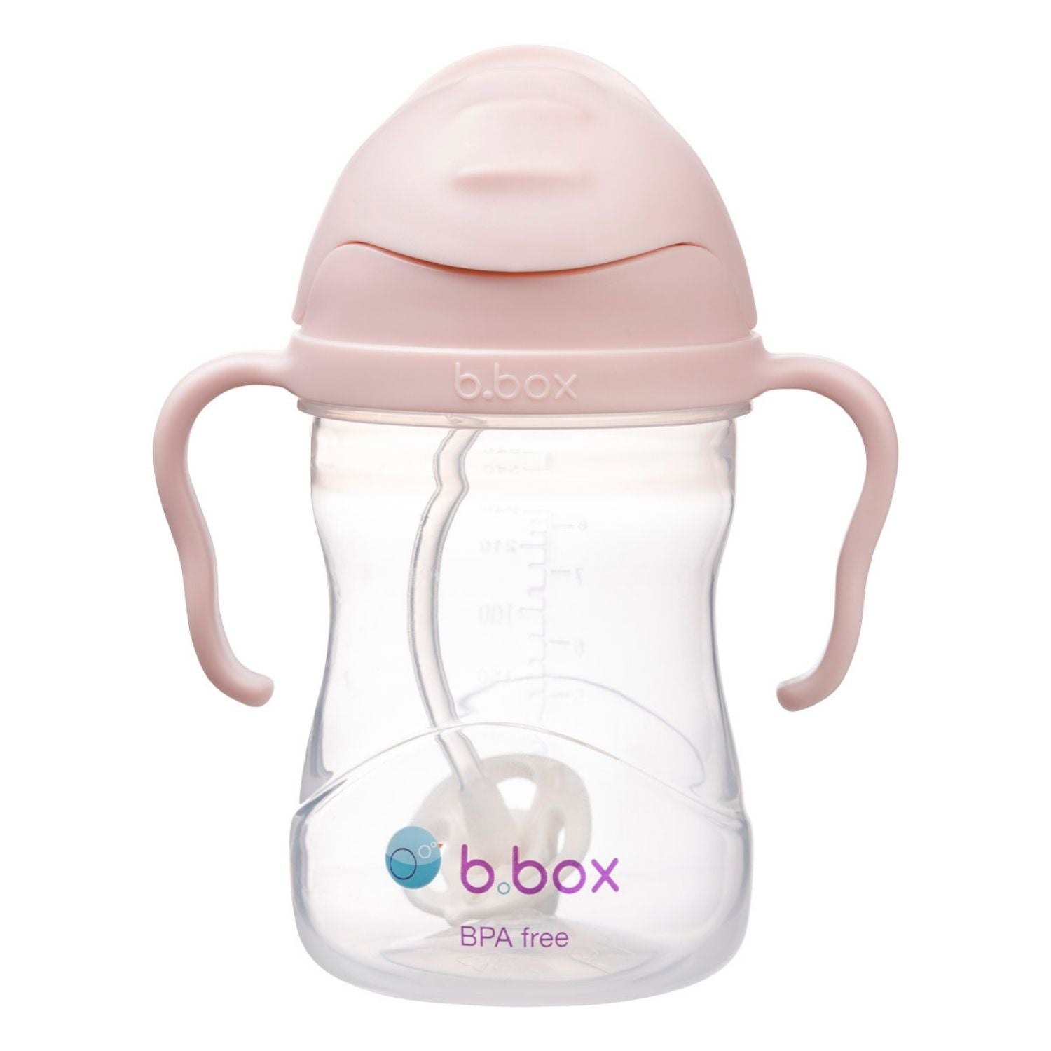 b.box Weighted Straw Sippy Cup 240ml Blush Light Pink