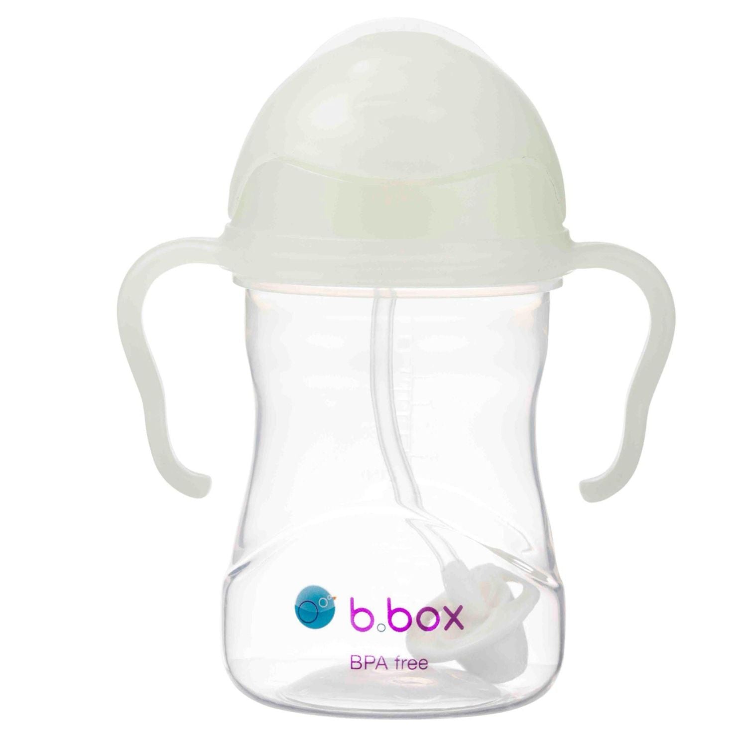 b.box Weighted Straw Sippy Cup - Glow in the Dark -Leak-Proof, Spill & Free Drinking 240ml