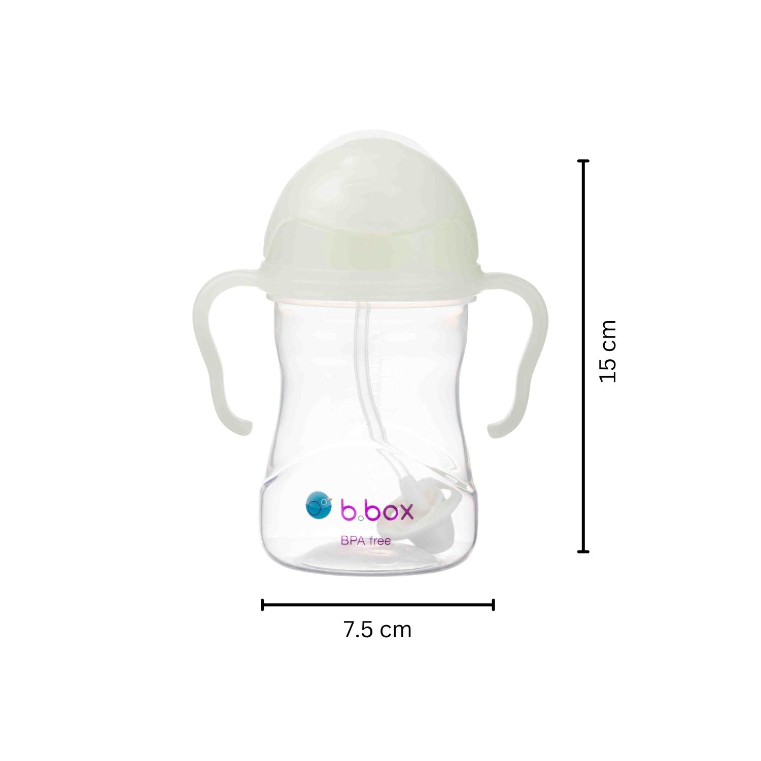 b.box Weighted Straw Sippy Cup - Glow in the Dark -Leak-Proof, Spill & Free Drinking 240ml