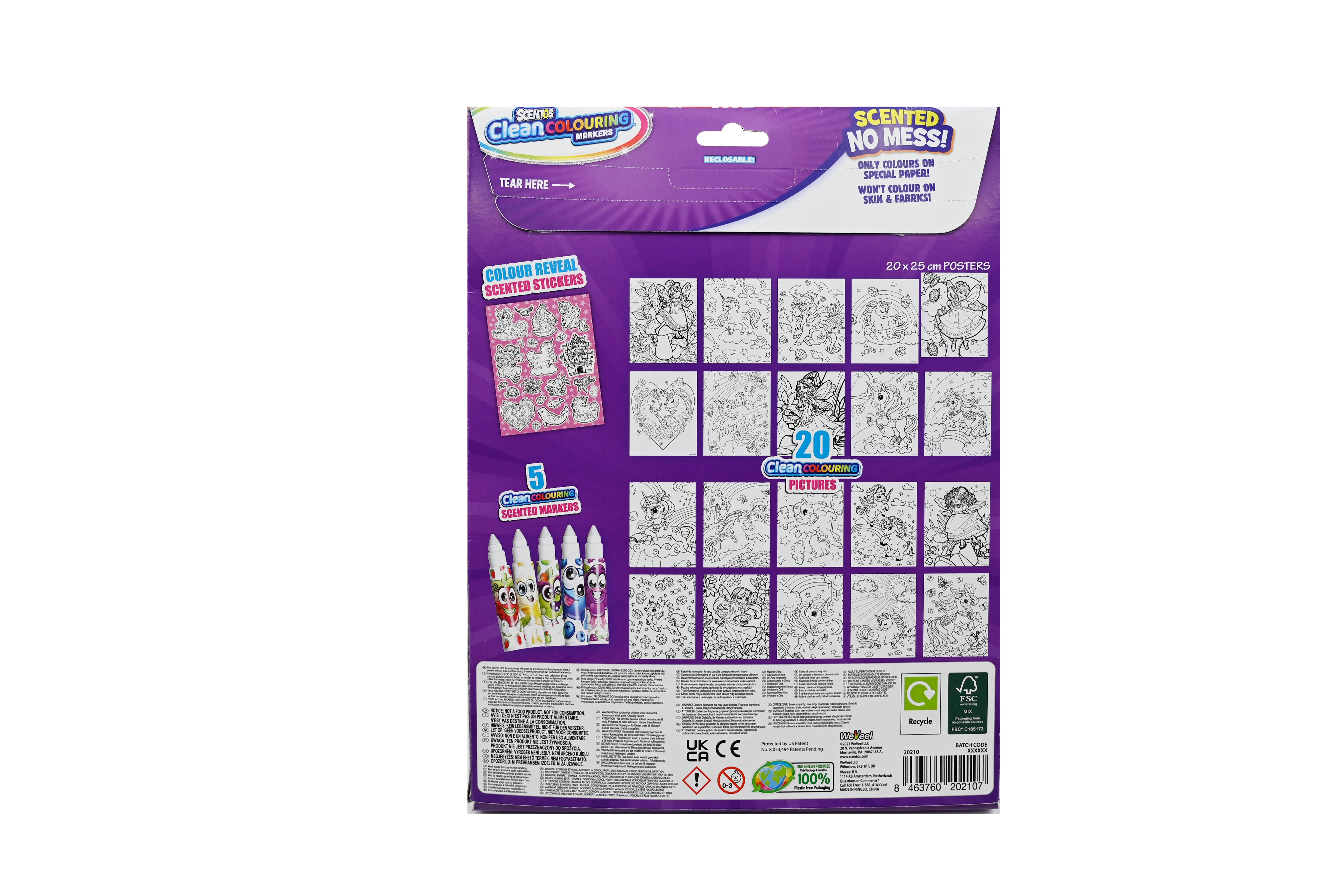 Scentos Clean Colouring Markers - Enchanted