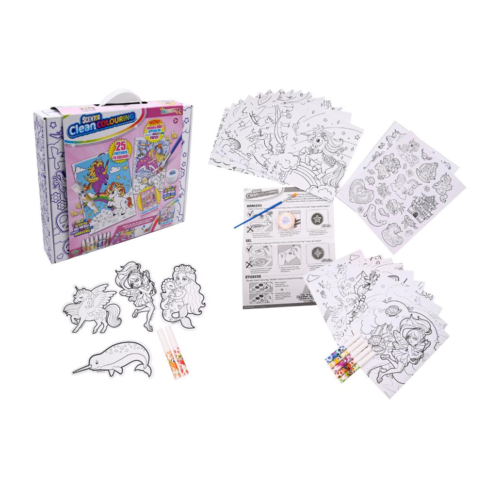 Scentos Clean Colouring Pizza Box - Enchanted