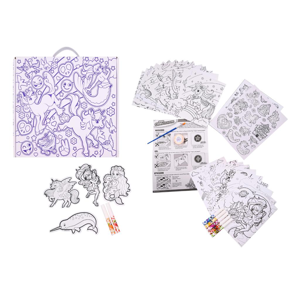 Scentos Clean Colouring Pizza Box - Enchanted