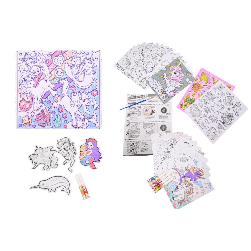 Scentos Clean Colouring Pizza Box - Enchanted