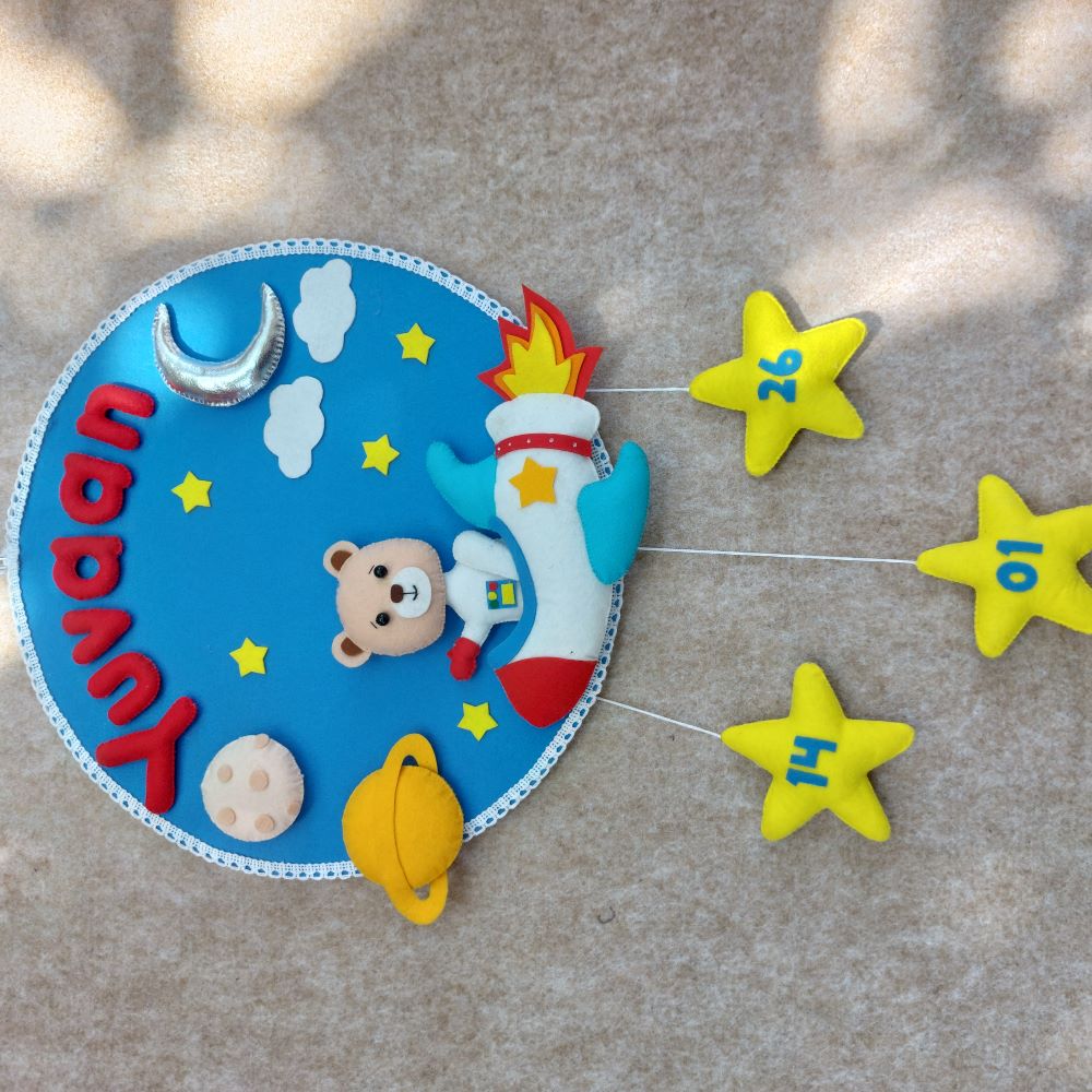 Personalized Astronaut Bear Space Nursery Decor