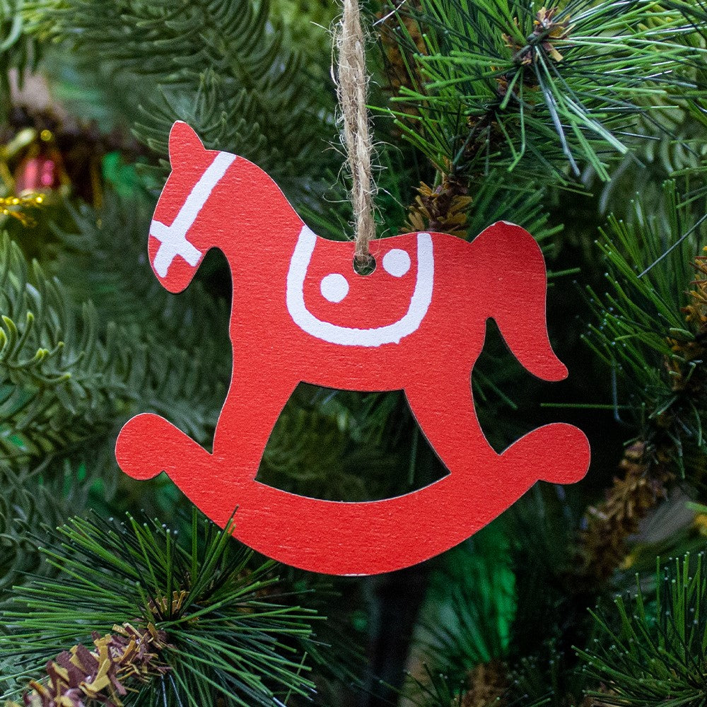 Radiant Red Ornaments- Rocking Horse