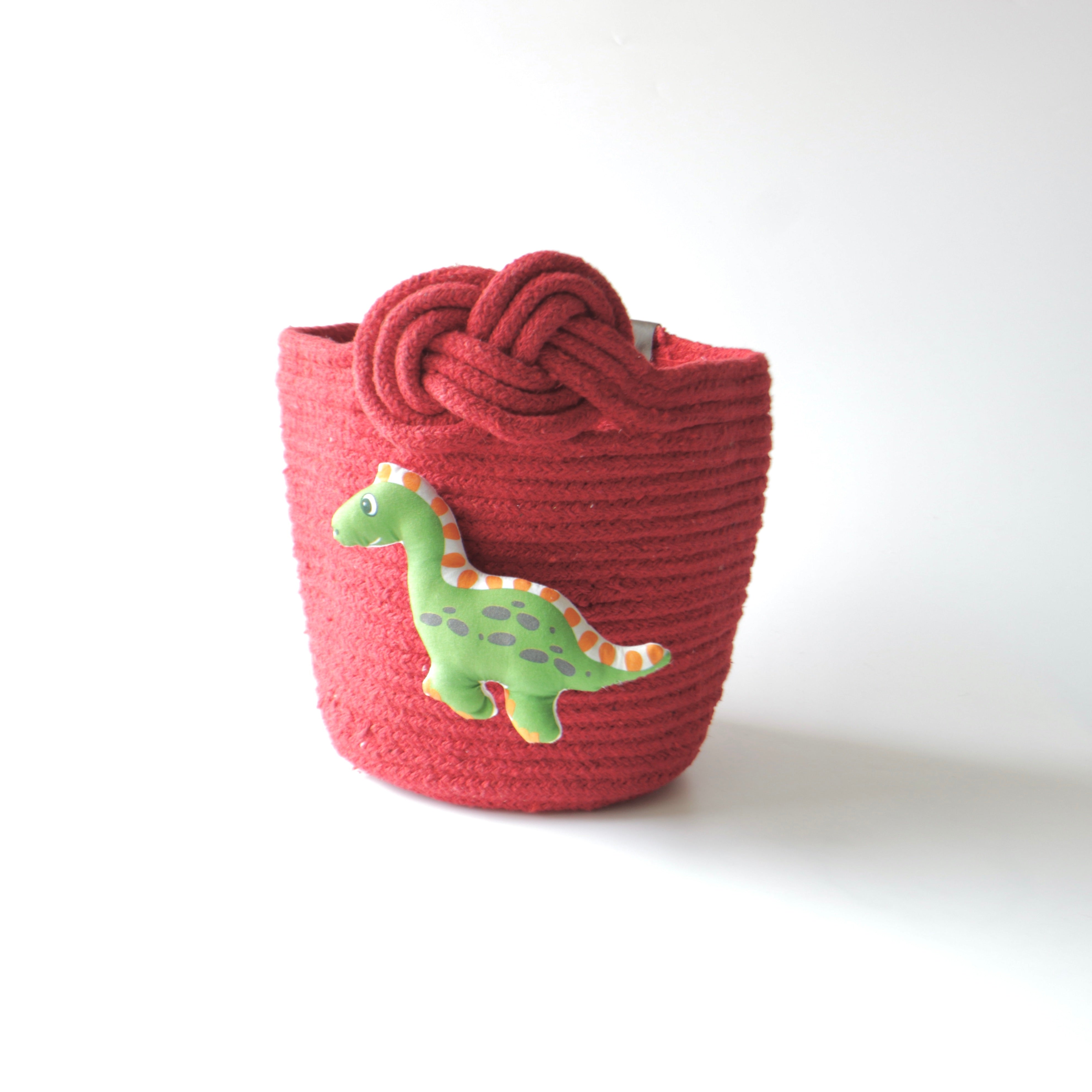 Multipurpose Storage Knotted Basket - Red (Dino)