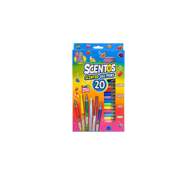 20 Scentos Gel Pens (2 Sticker Sheets )