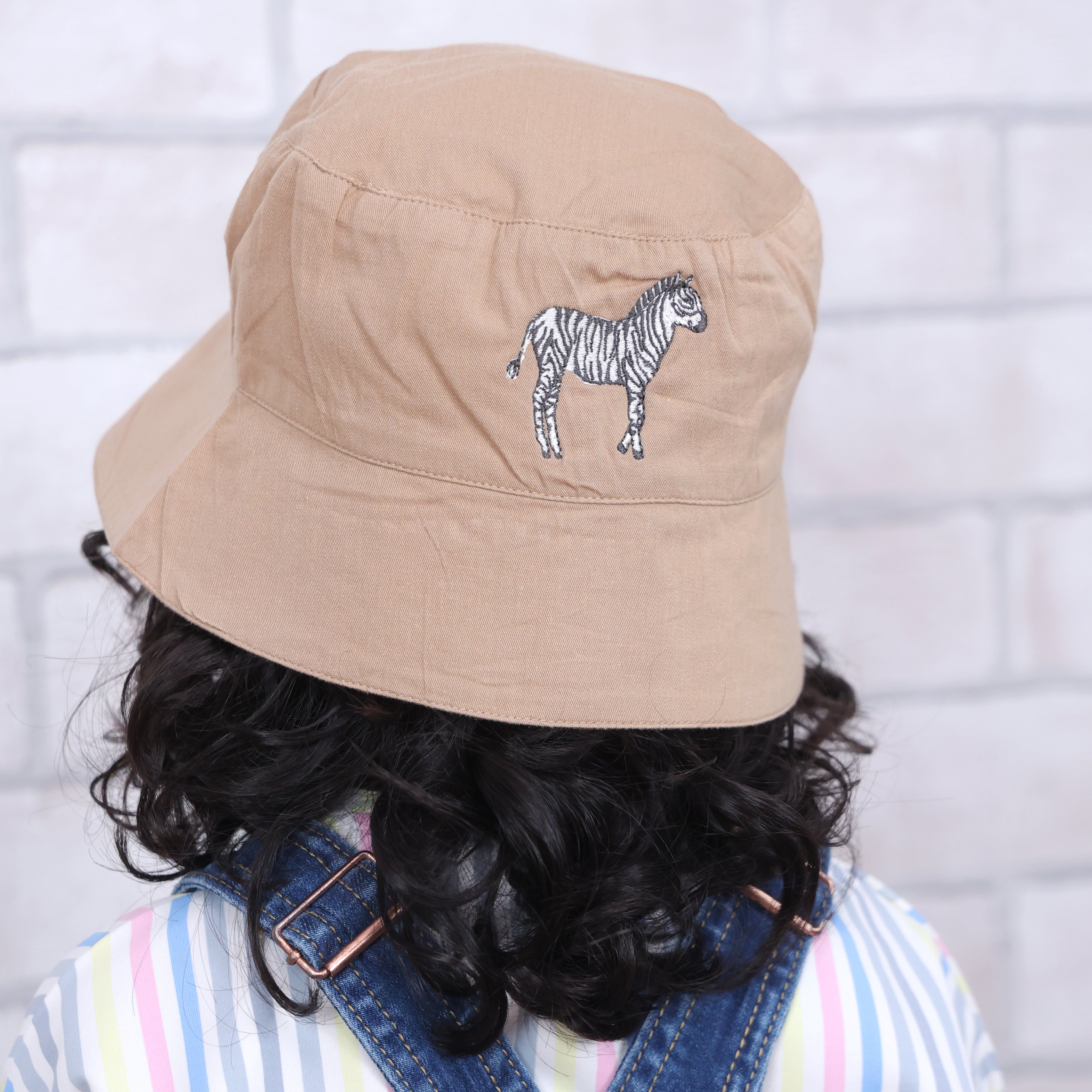 Baby Its Wild World Brown Cotton Bucket Hat