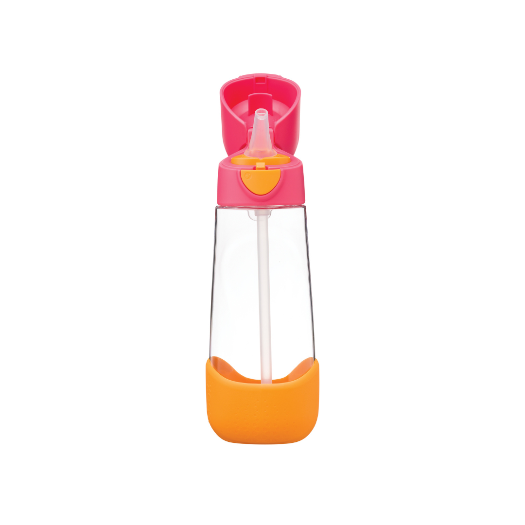 b.box Tritan straw Drink Bottle 600ml  Strawberry Shake Pink Orange