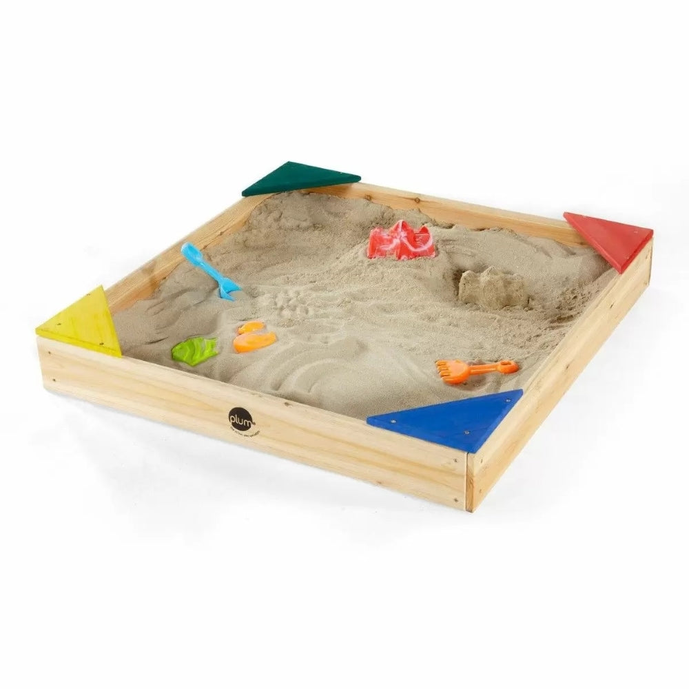Plum Junior Wooden Sand Pit With Colour Seats