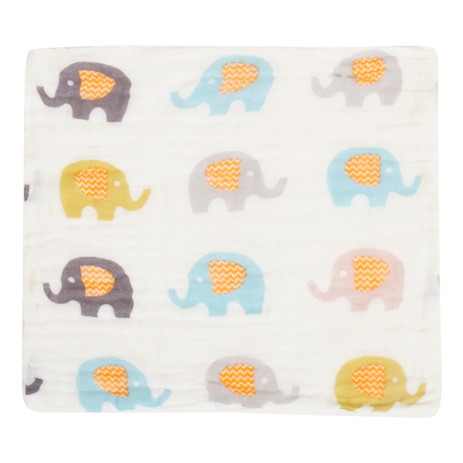 Baby Moo Animal Soft And Absorbent Muslin Napkins Set of 5 Wash Cloth - White