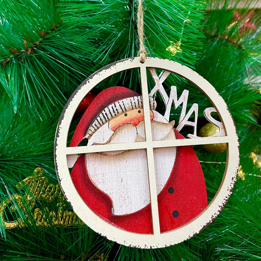 Peek-a-Boo Ornament- Santa By The Window