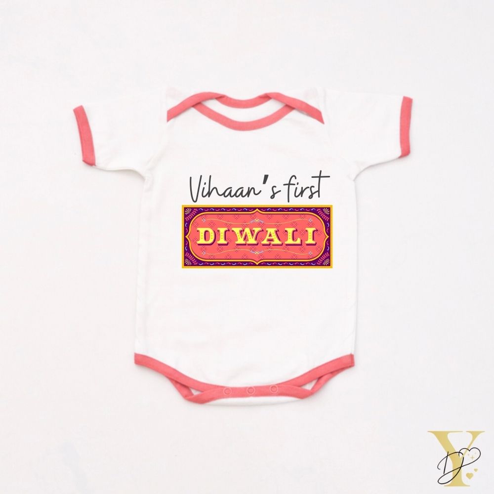First Diwali Personalised Bodysuit (Red Love)