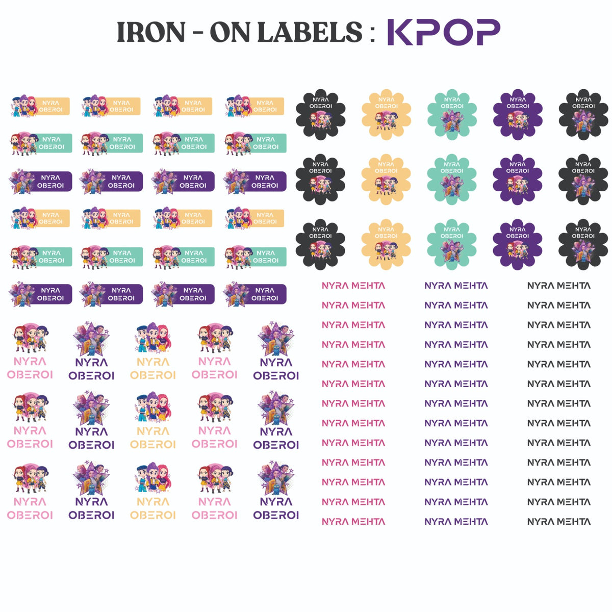 Personalised Iron-On Labels – Set of 93