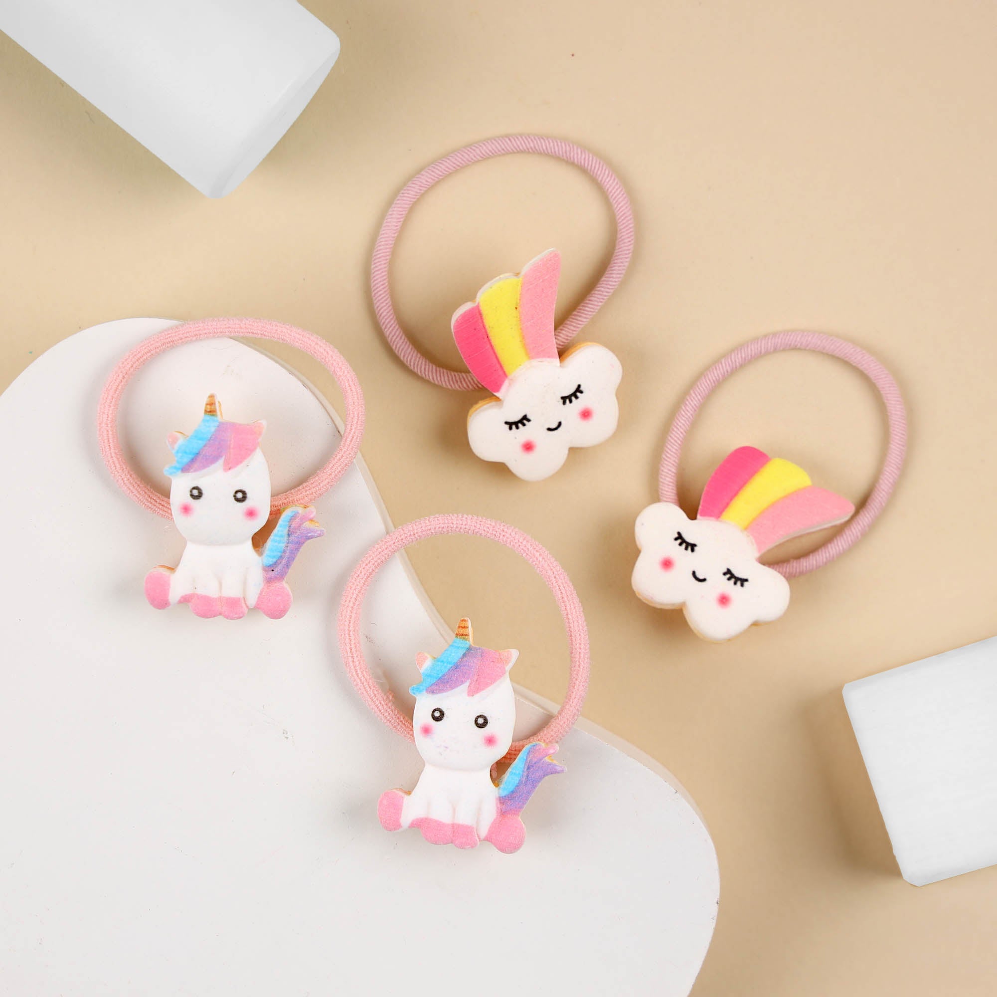 Unicorn and Clouds Rubberbands - Pack of 4