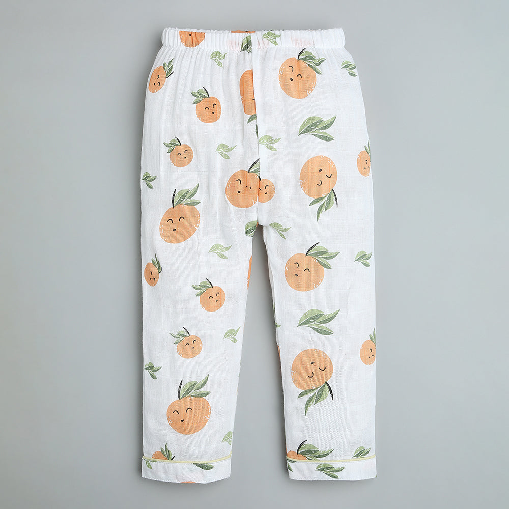 Bamboo Muslin Night Suit - Citrus