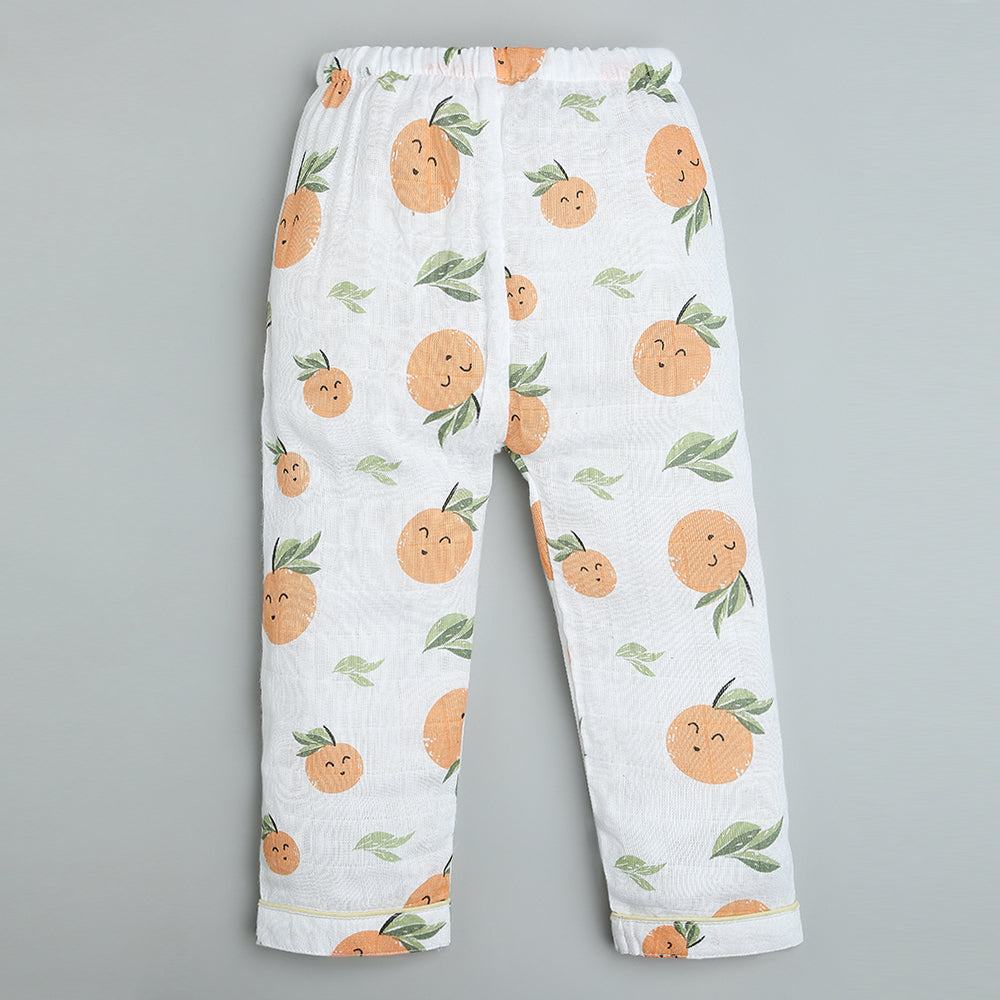 Bamboo Muslin Night Suit - Citrus