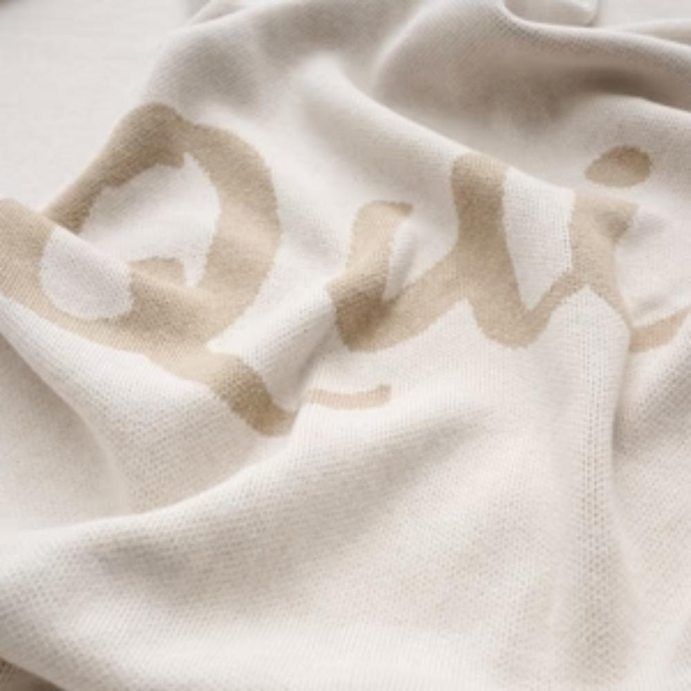 Name Blanket - Oatmeal; Letter: Light Camel