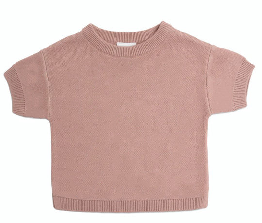 Alpha Knitted Tee- Misty Rose