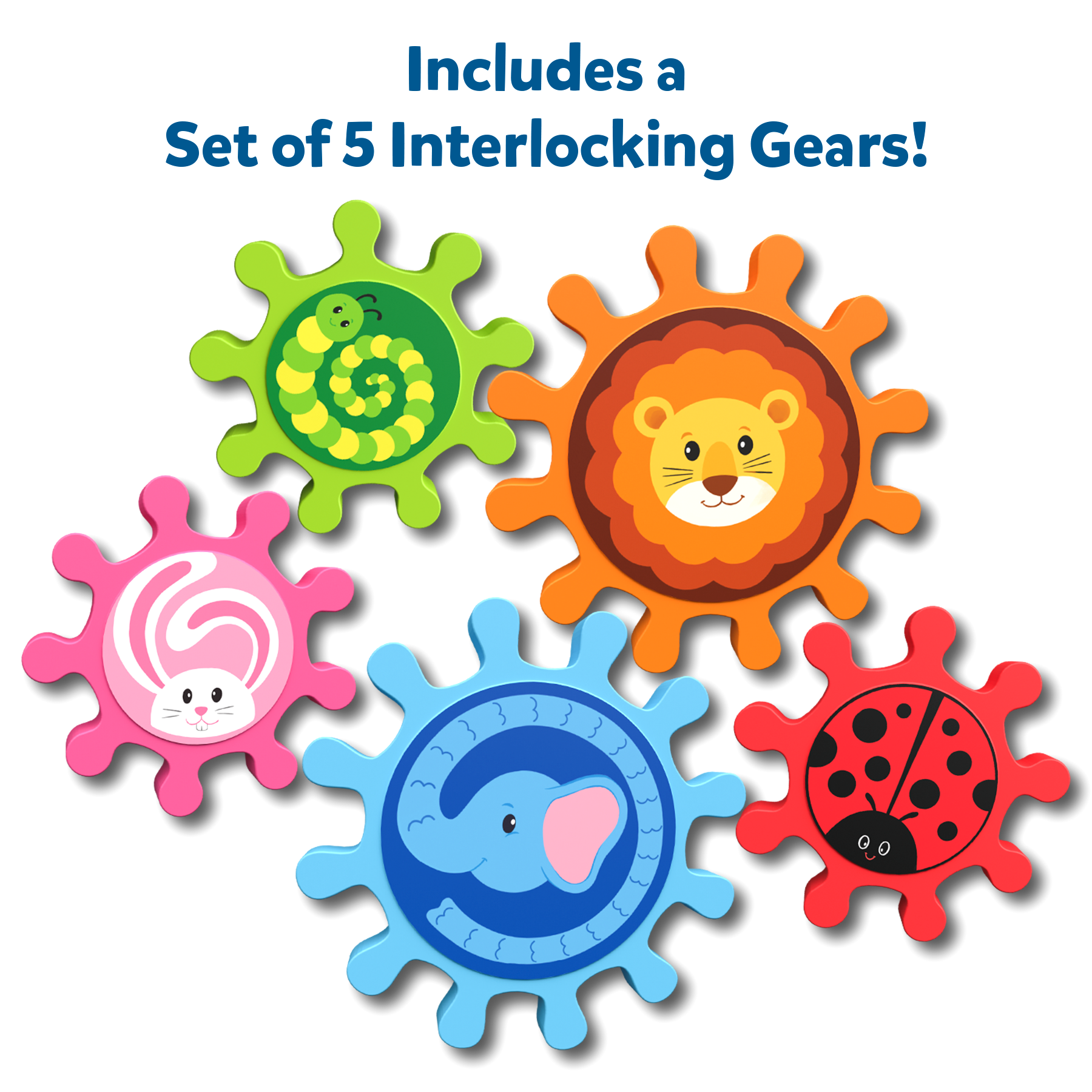 Skillmatics Spinny Gears for Babies - Fun Interlocking Spinning Gears, STEM & Sensory Toy, Suction Spinners for Windows, Table, Bath, Travel Toy, Gifts for Infants & Toddlers 6-36 Months, Set of 5
